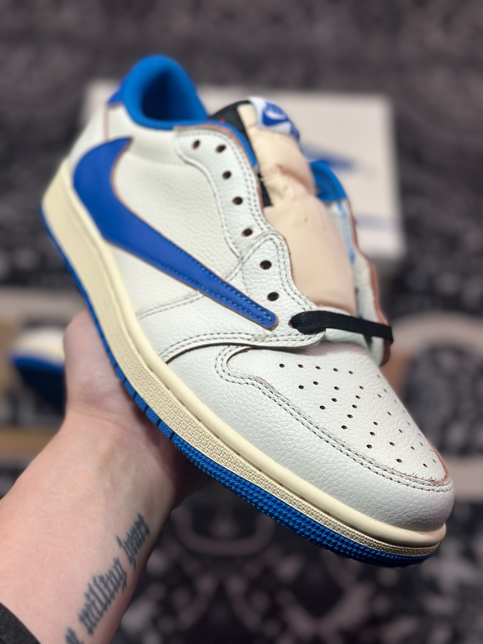 C2380    优选 纯原大厂出品 TS x Air Jordan 1 Low 闪电倒钩2.0   DM7866-104