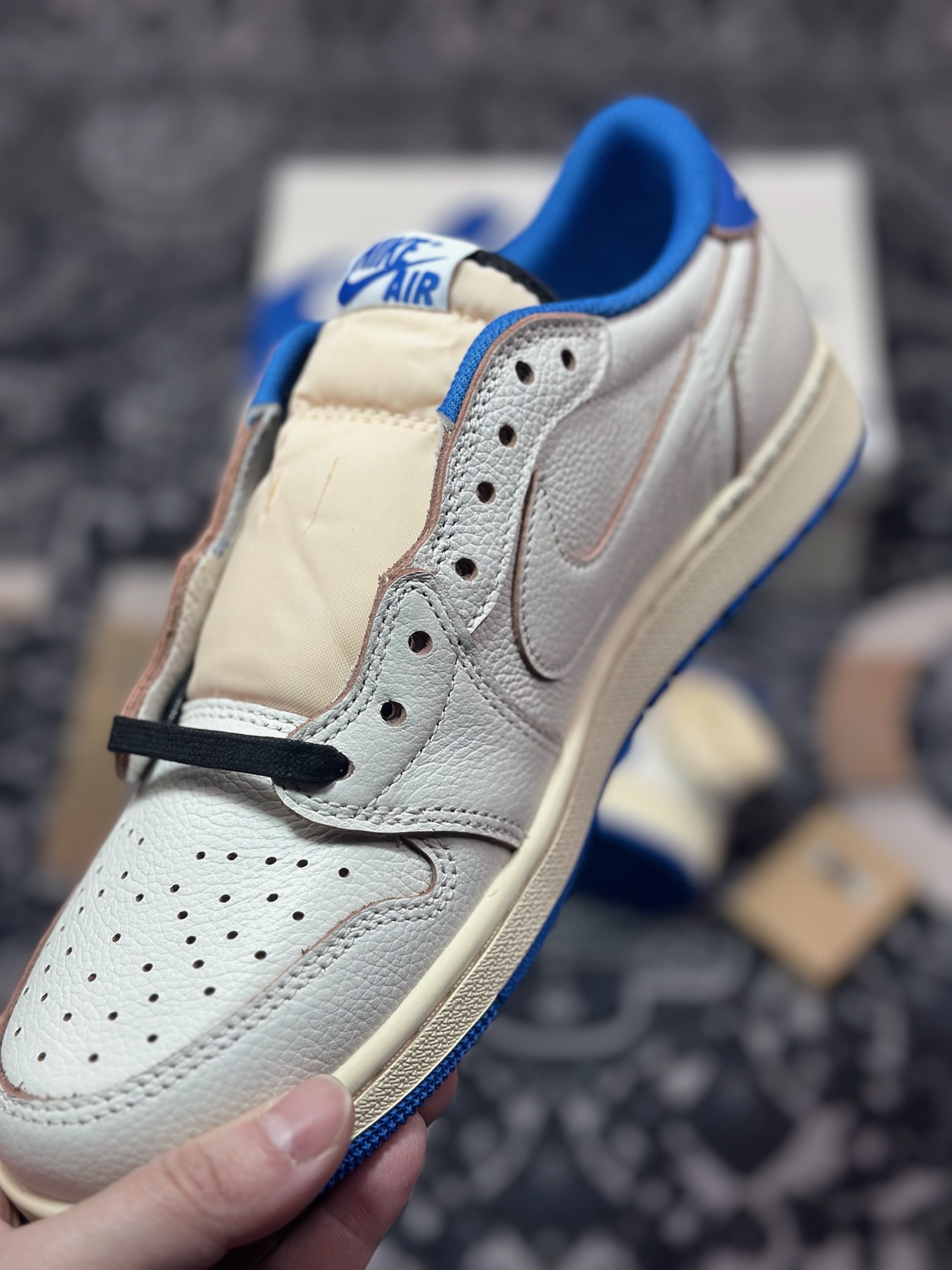 C2380    优选 纯原大厂出品 TS x Air Jordan 1 Low 闪电倒钩2.0   DM7866-104