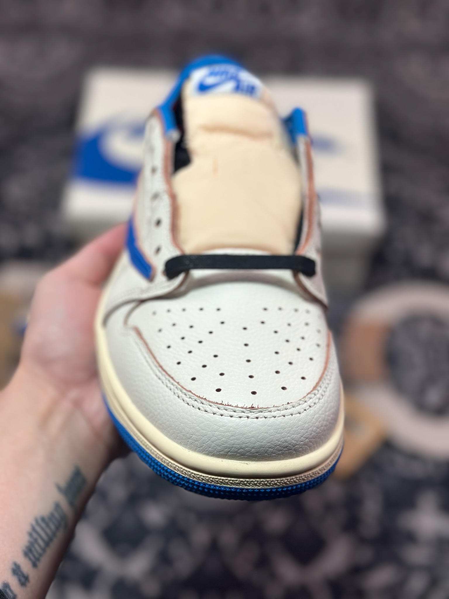 C2380    优选 纯原大厂出品 TS x Air Jordan 1 Low 闪电倒钩2.0   DM7866-104