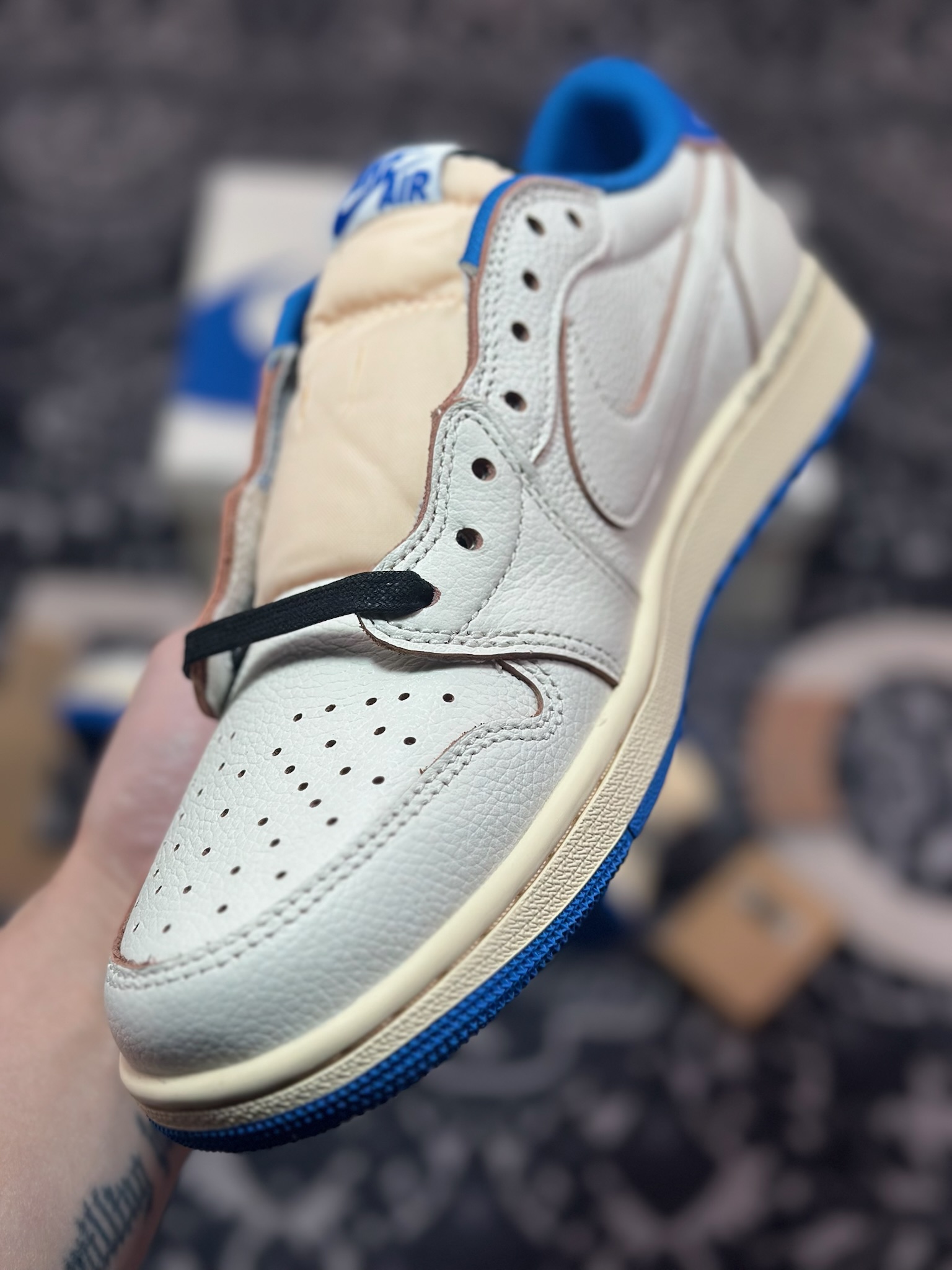 C2380    优选 纯原大厂出品 TS x Air Jordan 1 Low 闪电倒钩2.0   DM7866-104