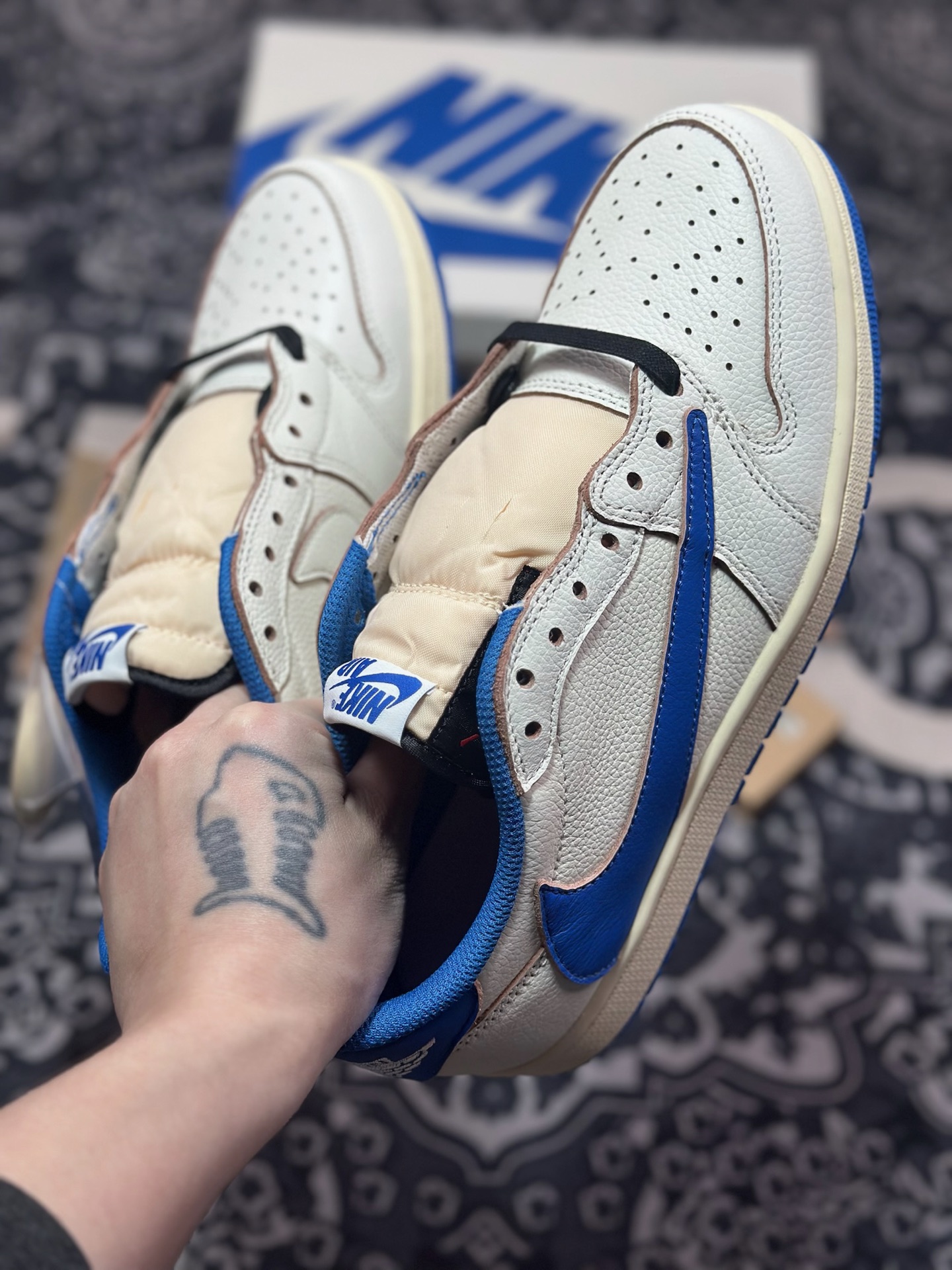 C2380    优选 纯原大厂出品 TS x Air Jordan 1 Low 闪电倒钩2.0   DM7866-104