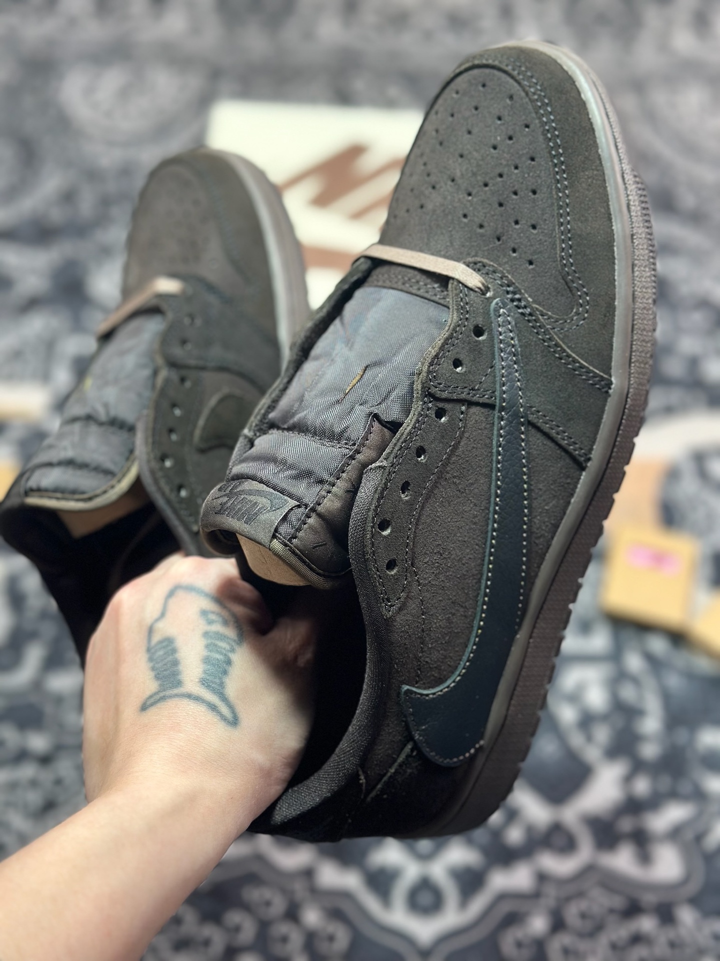 C2380  TS x Air Jordan 1 Low ”Velvet Brown” 黑棕 倒钩 DM7866-202