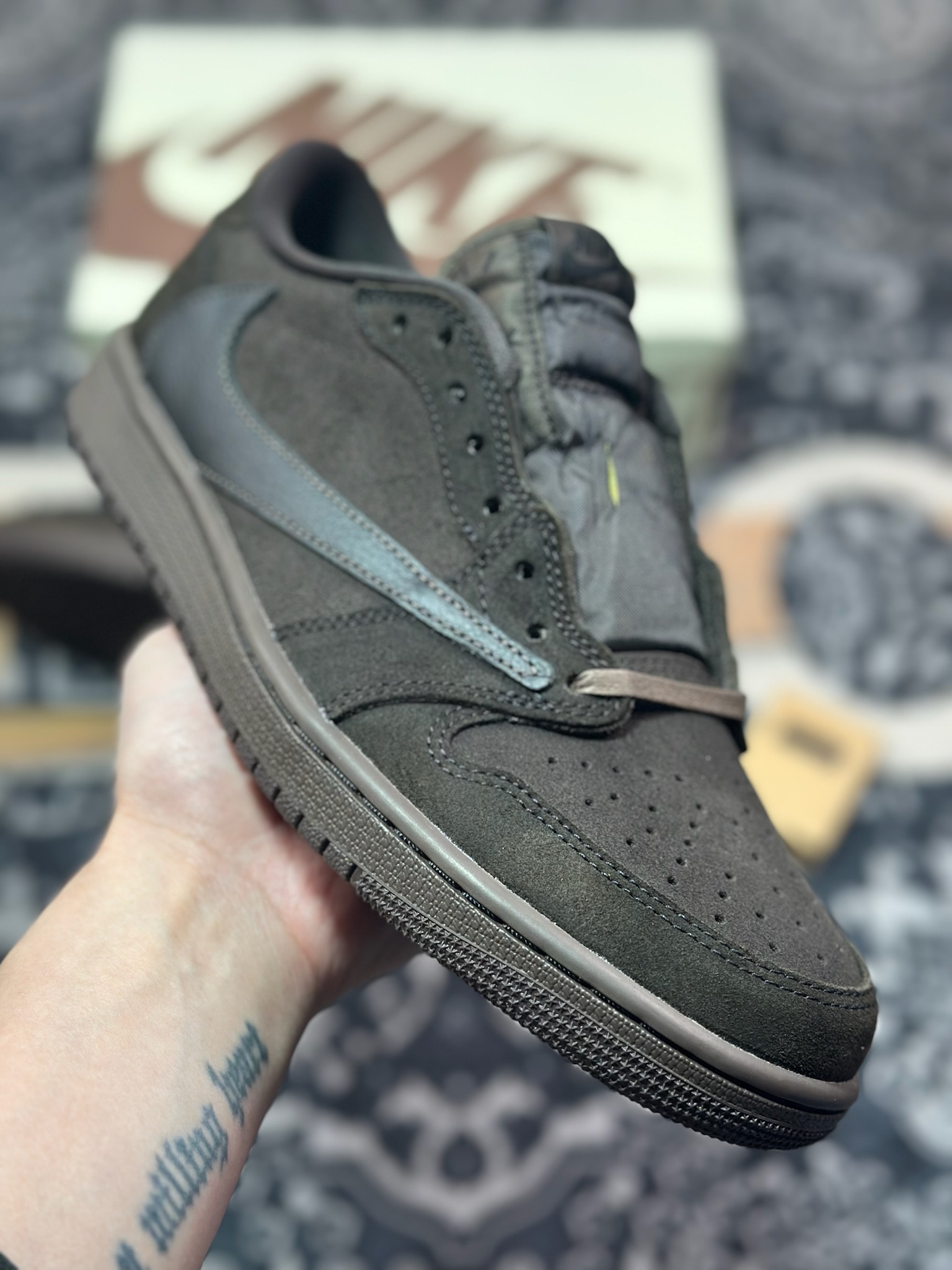 C2380  TS x Air Jordan 1 Low ”Velvet Brown” 黑棕 倒钩 DM7866-202