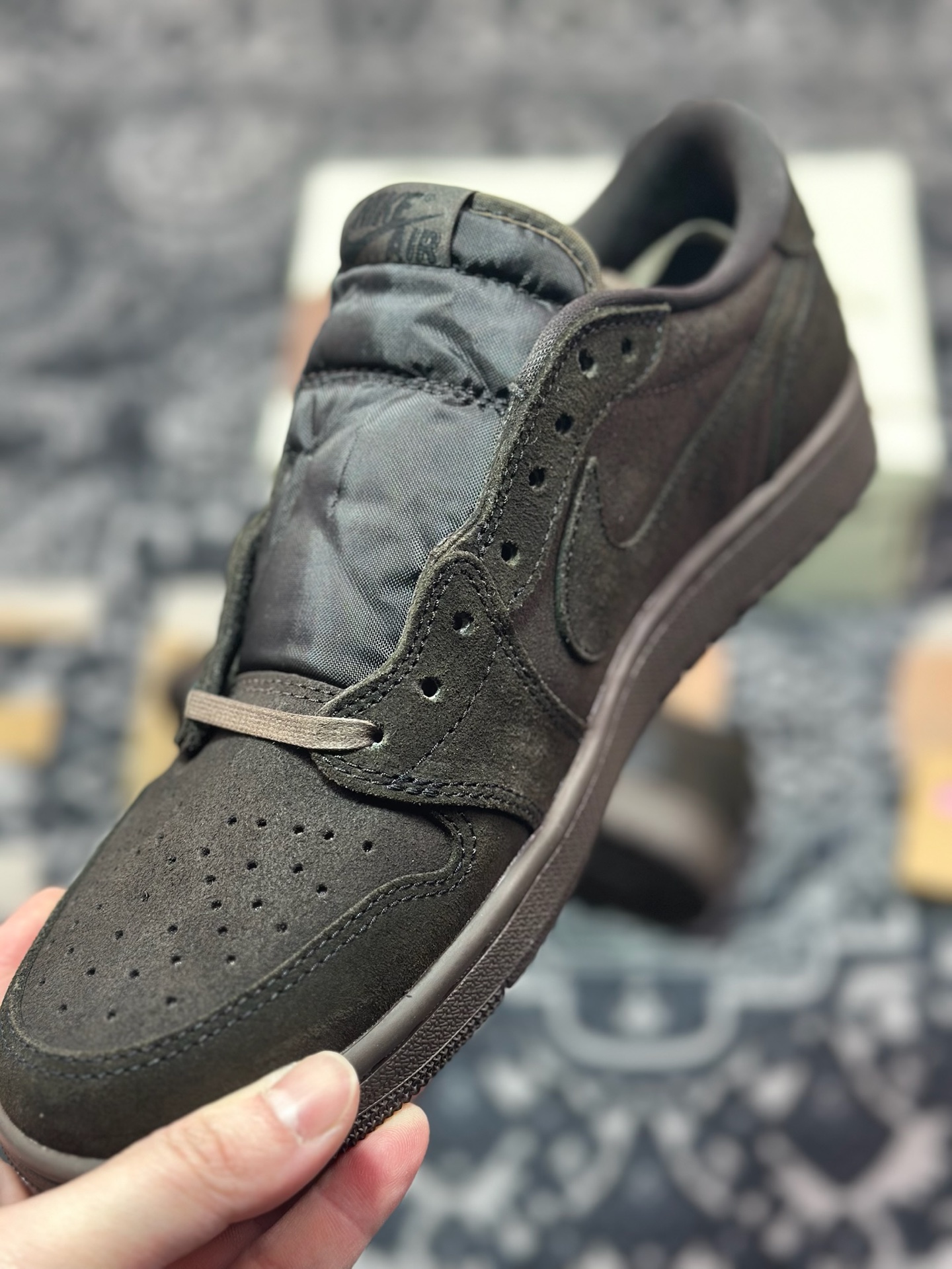 C2380  TS x Air Jordan 1 Low ”Velvet Brown” 黑棕 倒钩 DM7866-202