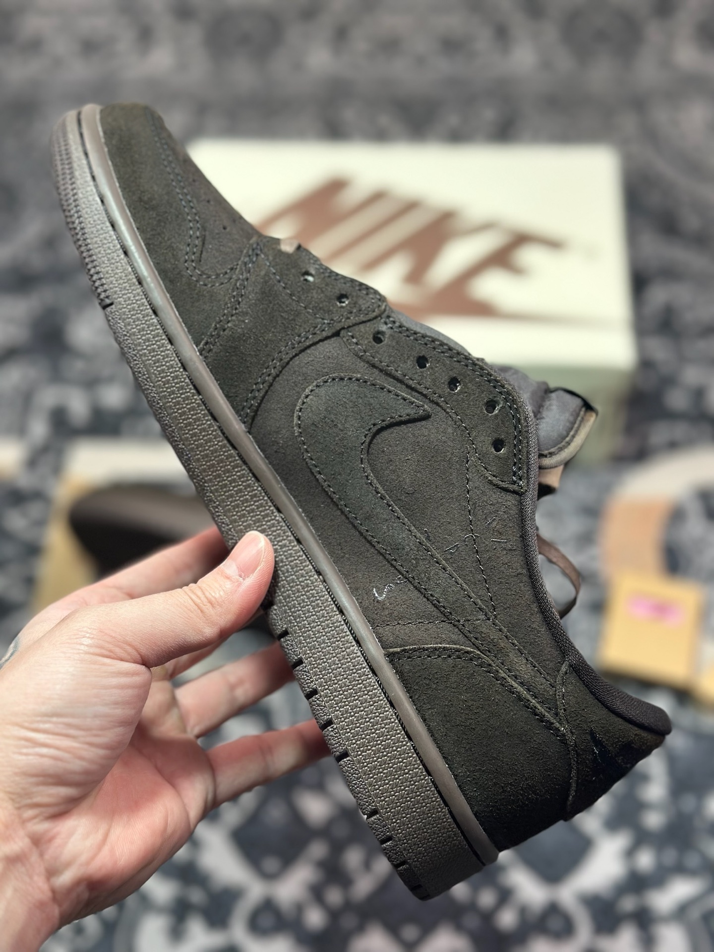 C2380  TS x Air Jordan 1 Low ”Velvet Brown” 黑棕 倒钩 DM7866-202