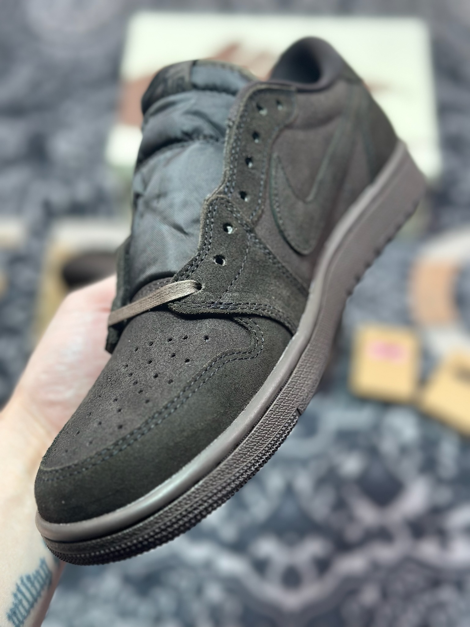 C2380  TS x Air Jordan 1 Low ”Velvet Brown” 黑棕 倒钩 DM7866-202