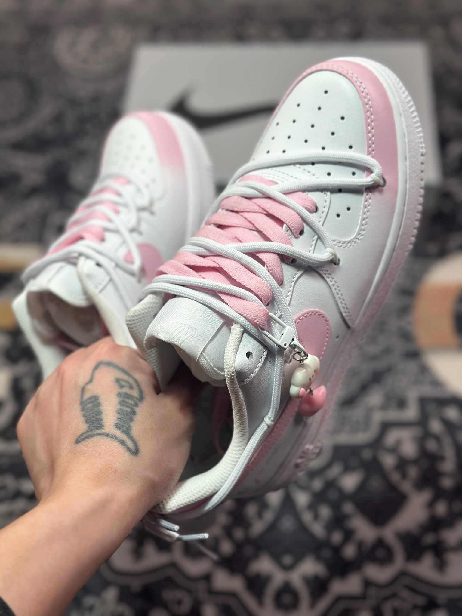 B4260  Nike Air Force 1 Low 07 白粉渐变绑带 GQ2288-802