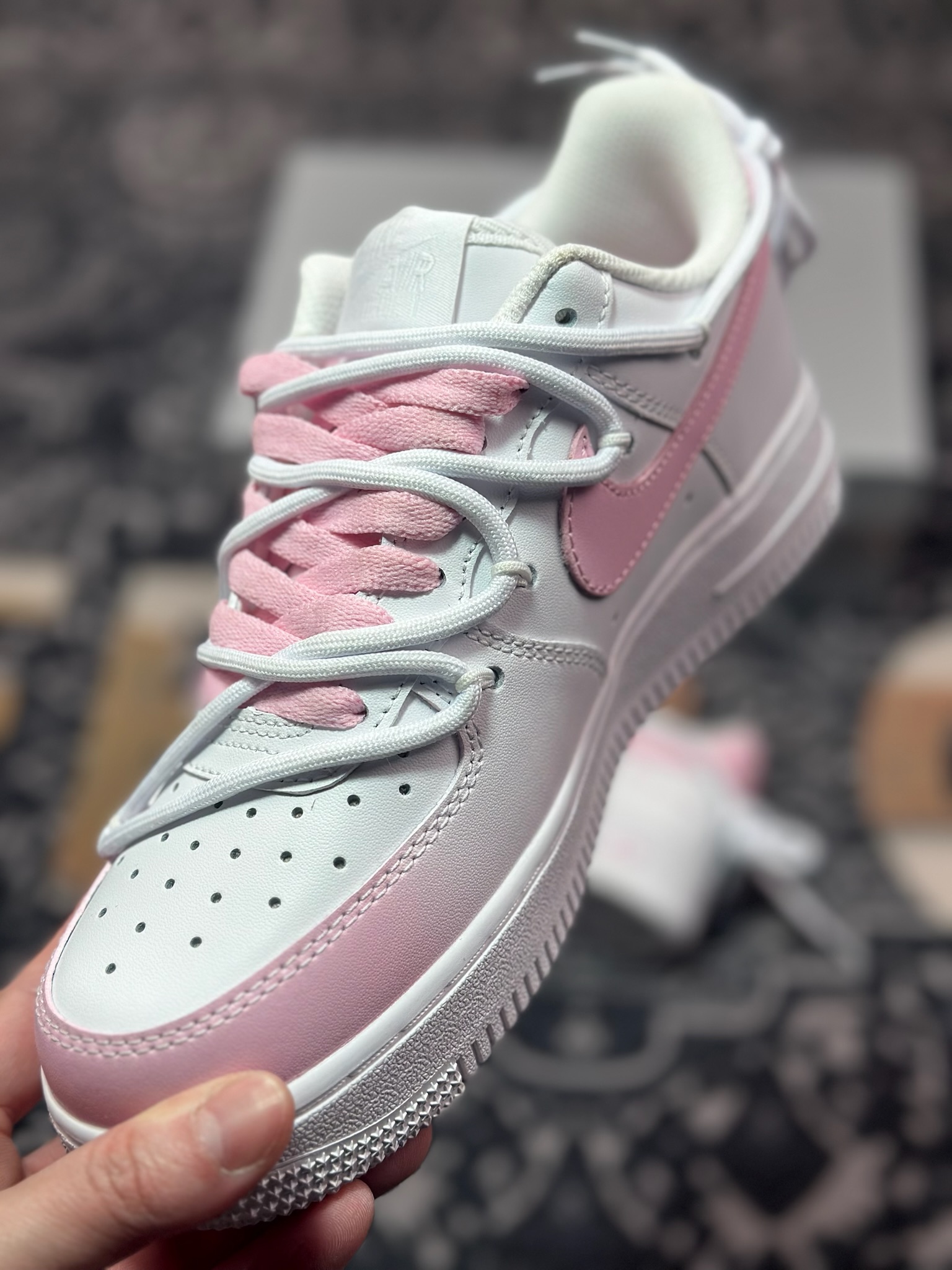 B4260  Nike Air Force 1 Low 07 白粉渐变绑带 GQ2288-802