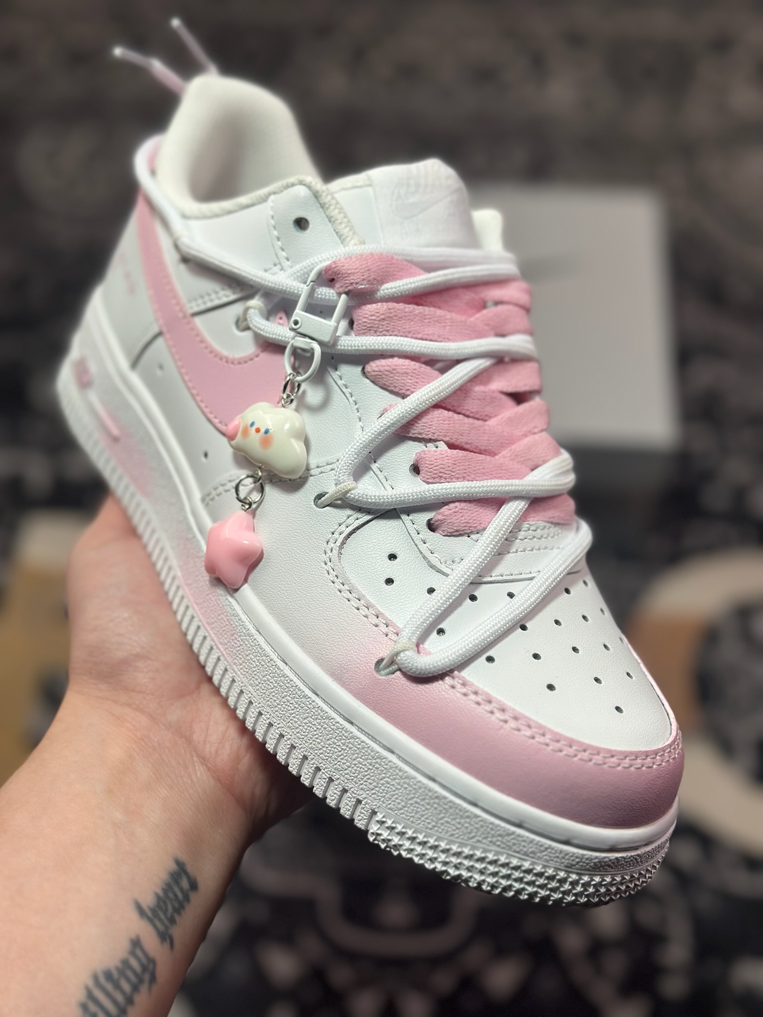 B4260  Nike Air Force 1 Low 07 白粉渐变绑带 GQ2288-802