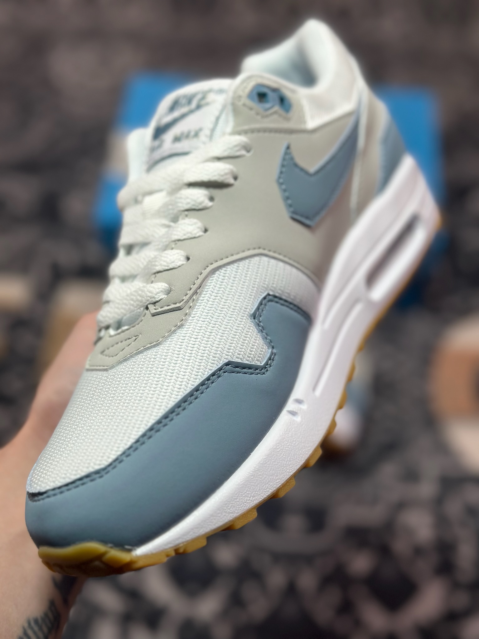 B0220   Nike Air Max 1 x SWOOSH Exclusive ”Low Poly” 白蓝 复古休闲跑步鞋 HV1940-100
