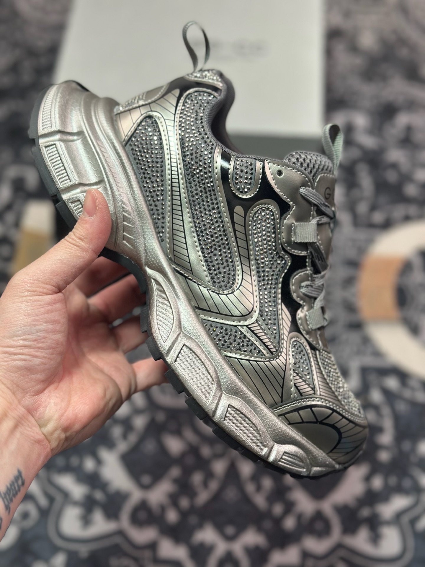 A9220  新货GG-CC Chunky Low镶钻休闲运动老爹鞋系列