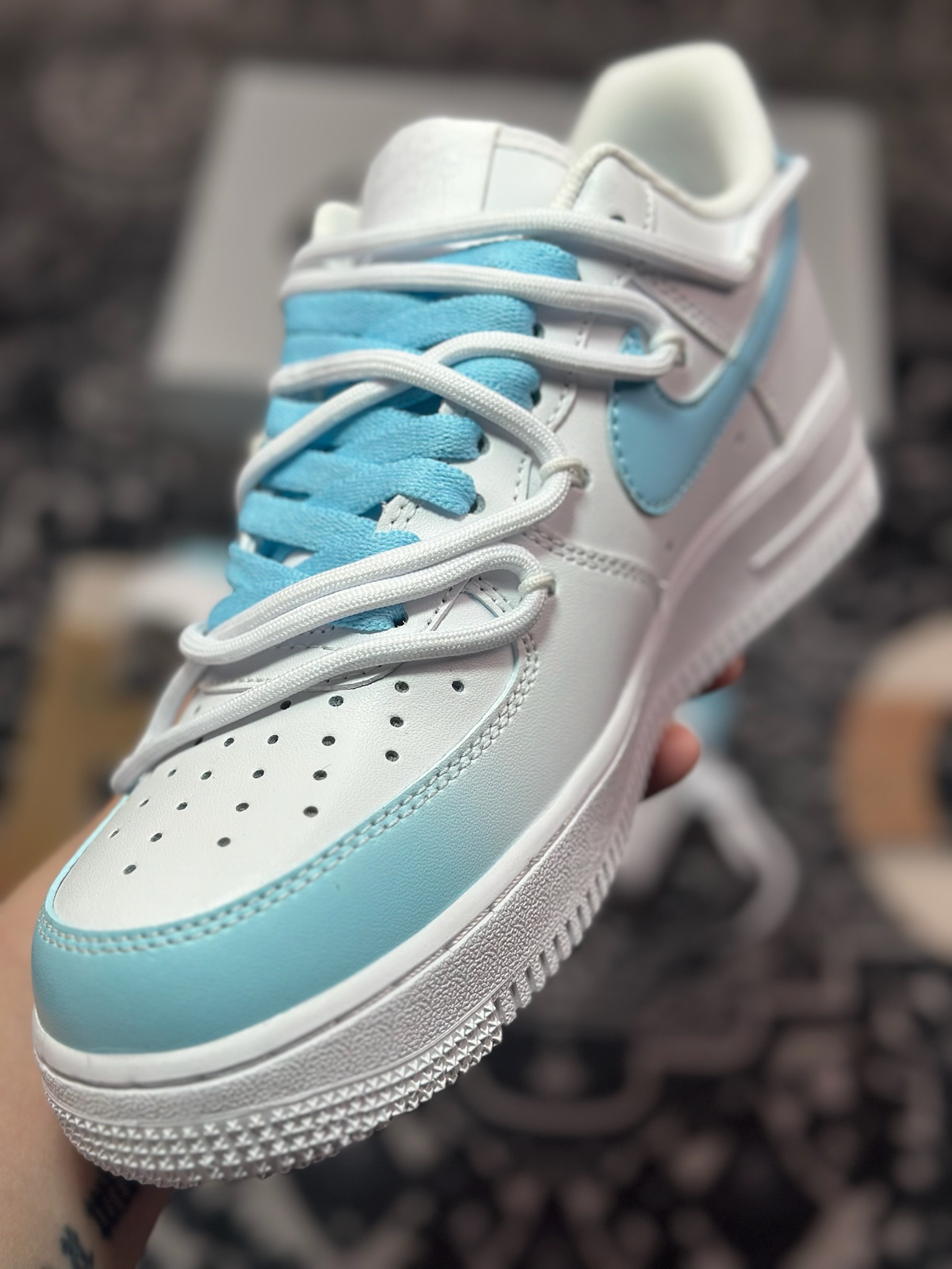 B4260  Nike Air Force 1 Low 07 白蓝涂鸦绑带  GQ2288-801