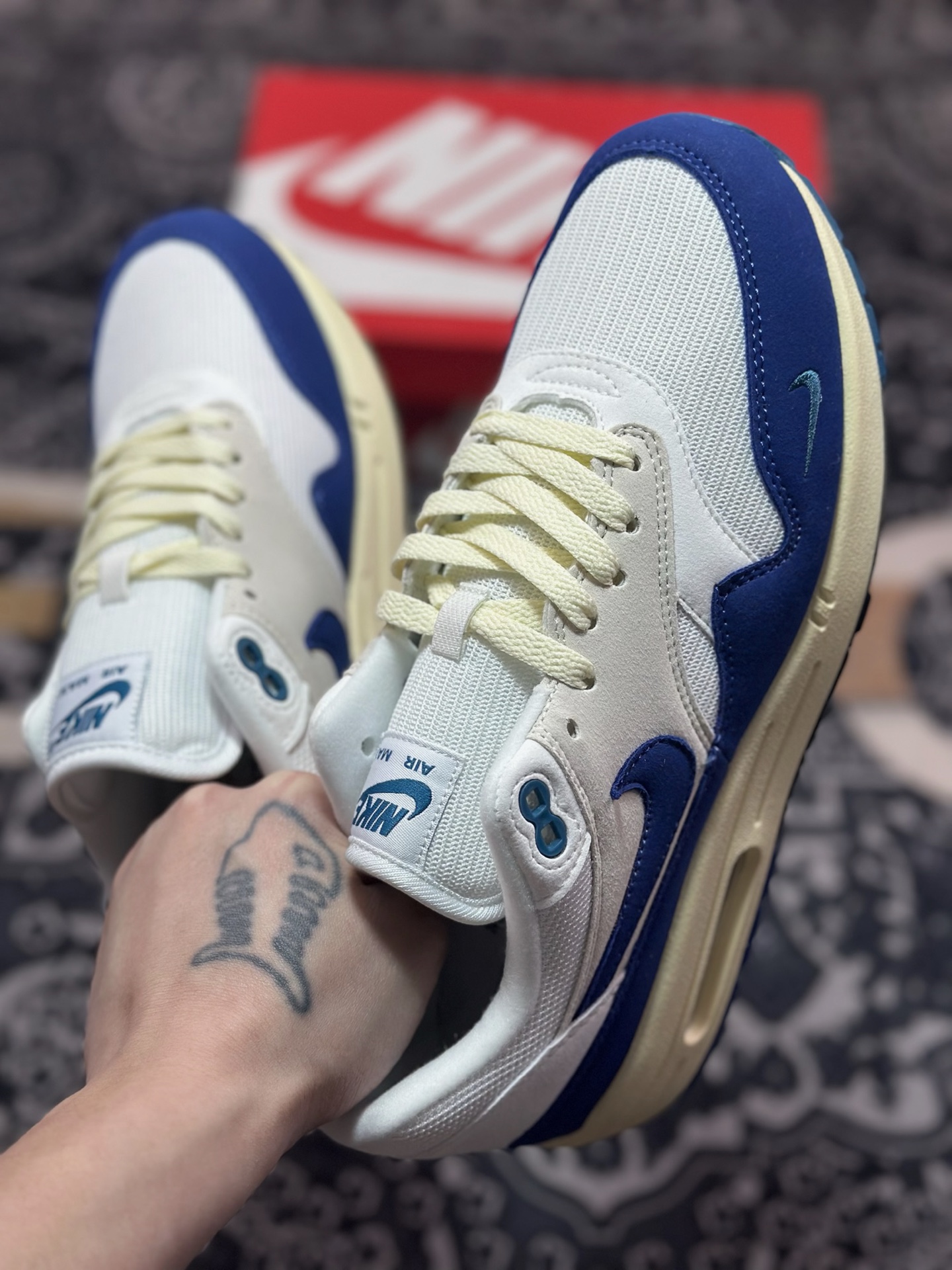 A6180  Nike Air Max 1 白宝蓝 复古休闲跑步鞋  FQ8048-133