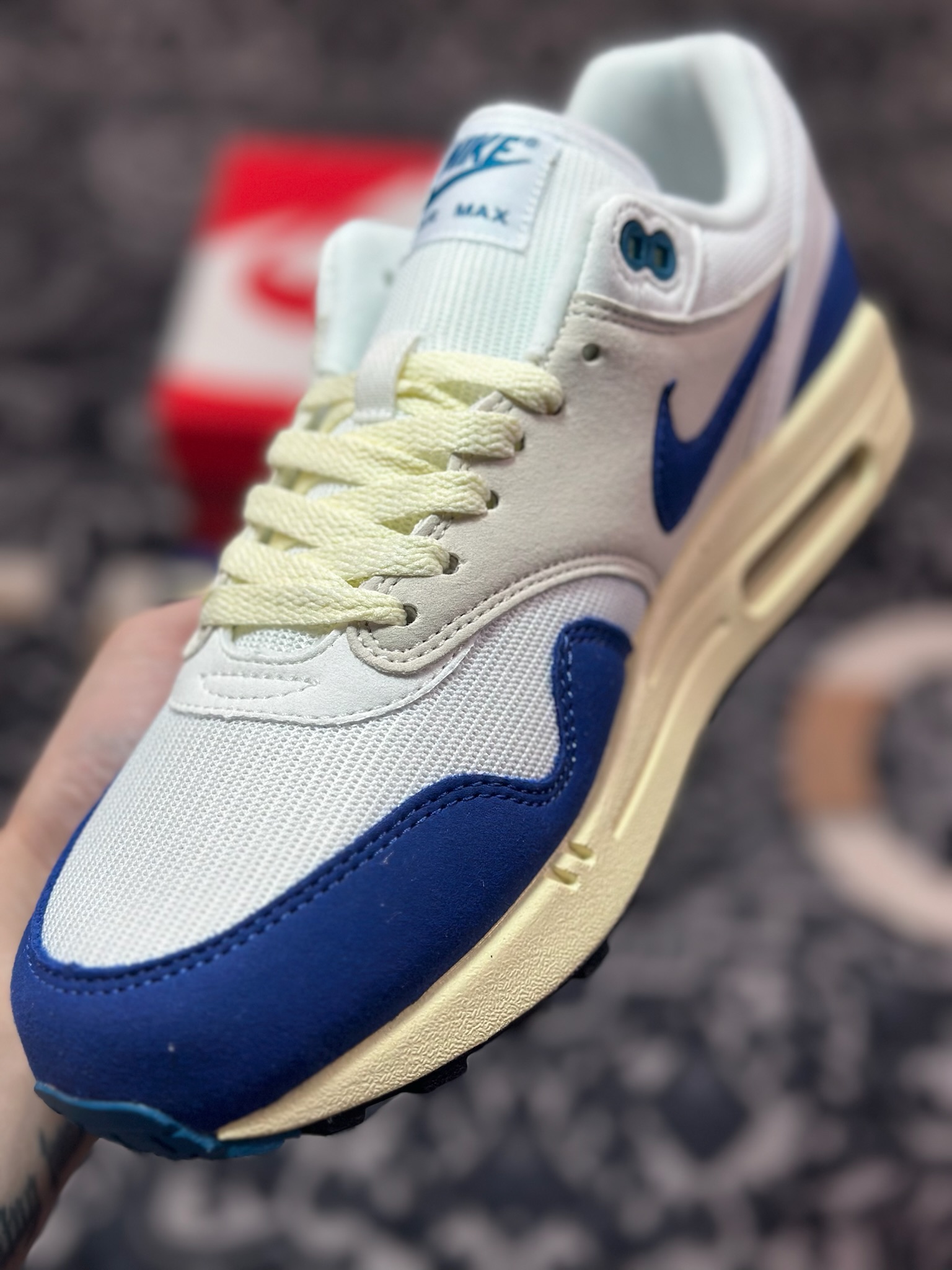 A6180  Nike Air Max 1 白宝蓝 复古休闲跑步鞋  FQ8048-133