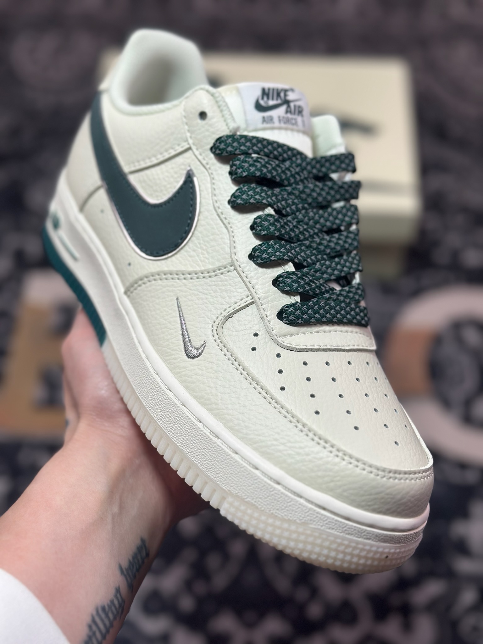 B0220  Air Force 1 '07 Low 墨绿白双色  JJ0253-002