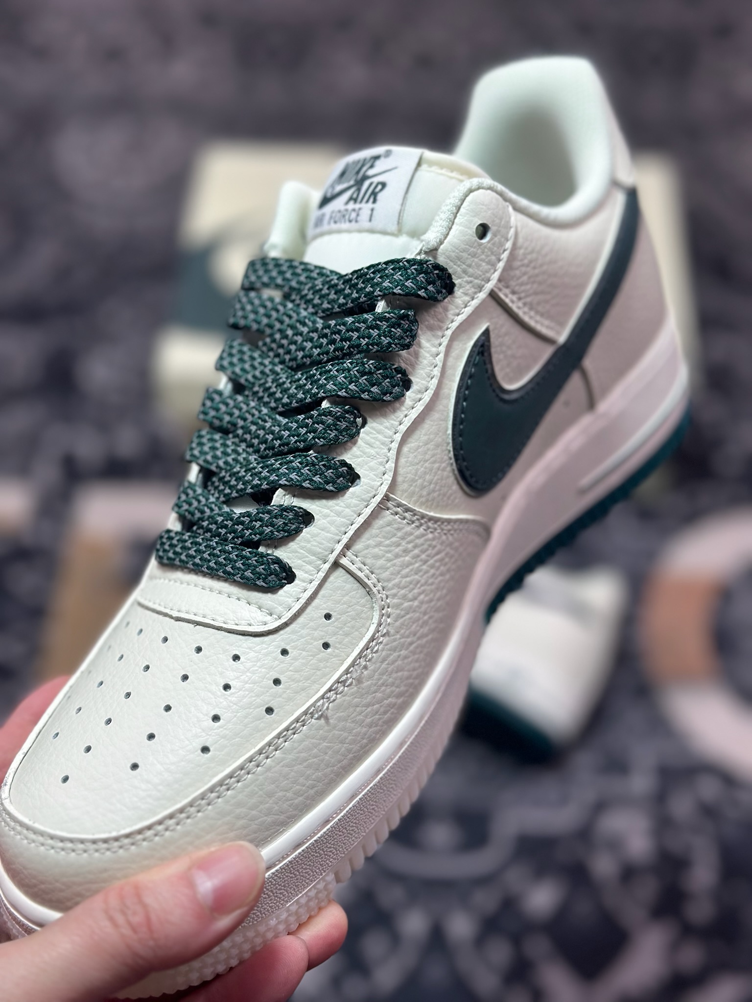 B0220  Air Force 1 '07 Low 墨绿白双色  JJ0253-002