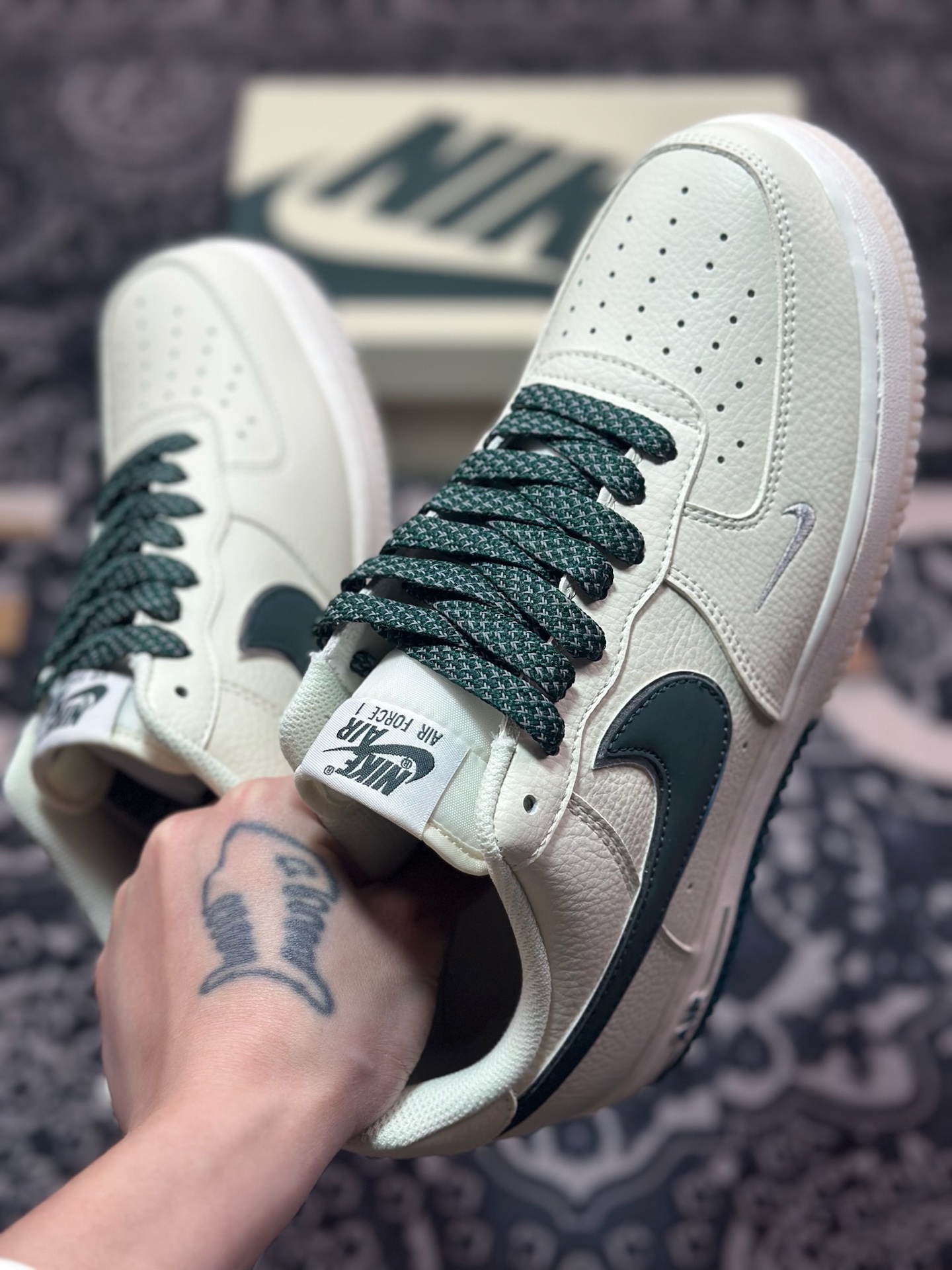 B0220  Air Force 1 '07 Low 墨绿白双色  JJ0253-002