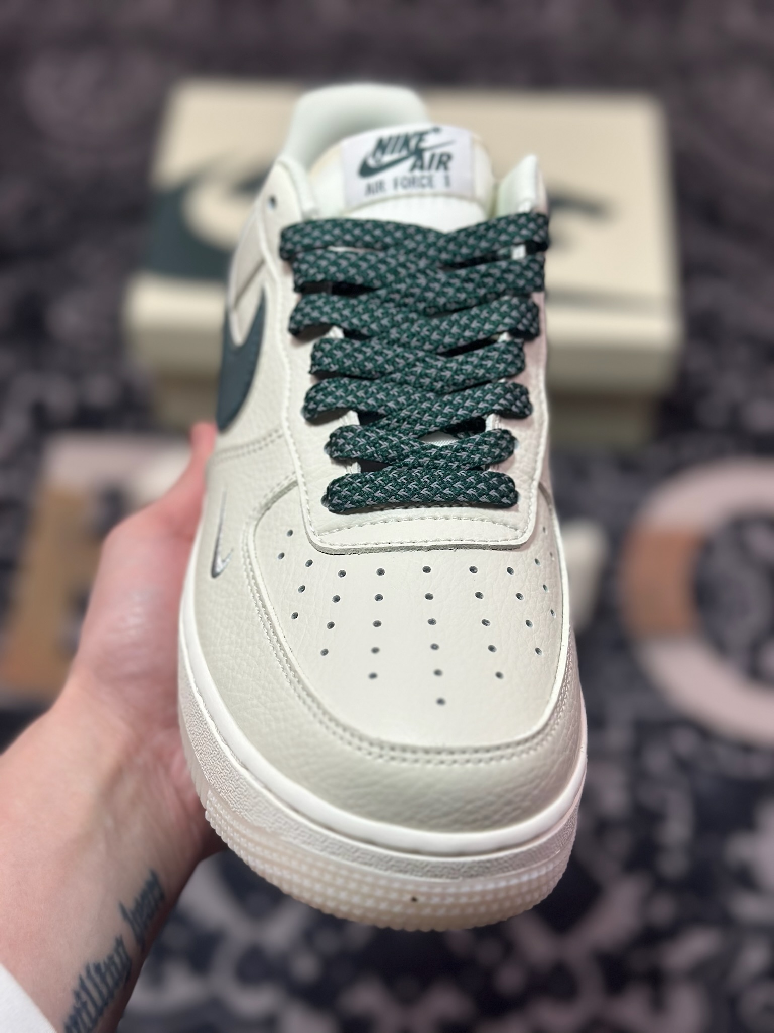 B0220  Air Force 1 '07 Low 墨绿白双色  JJ0253-002