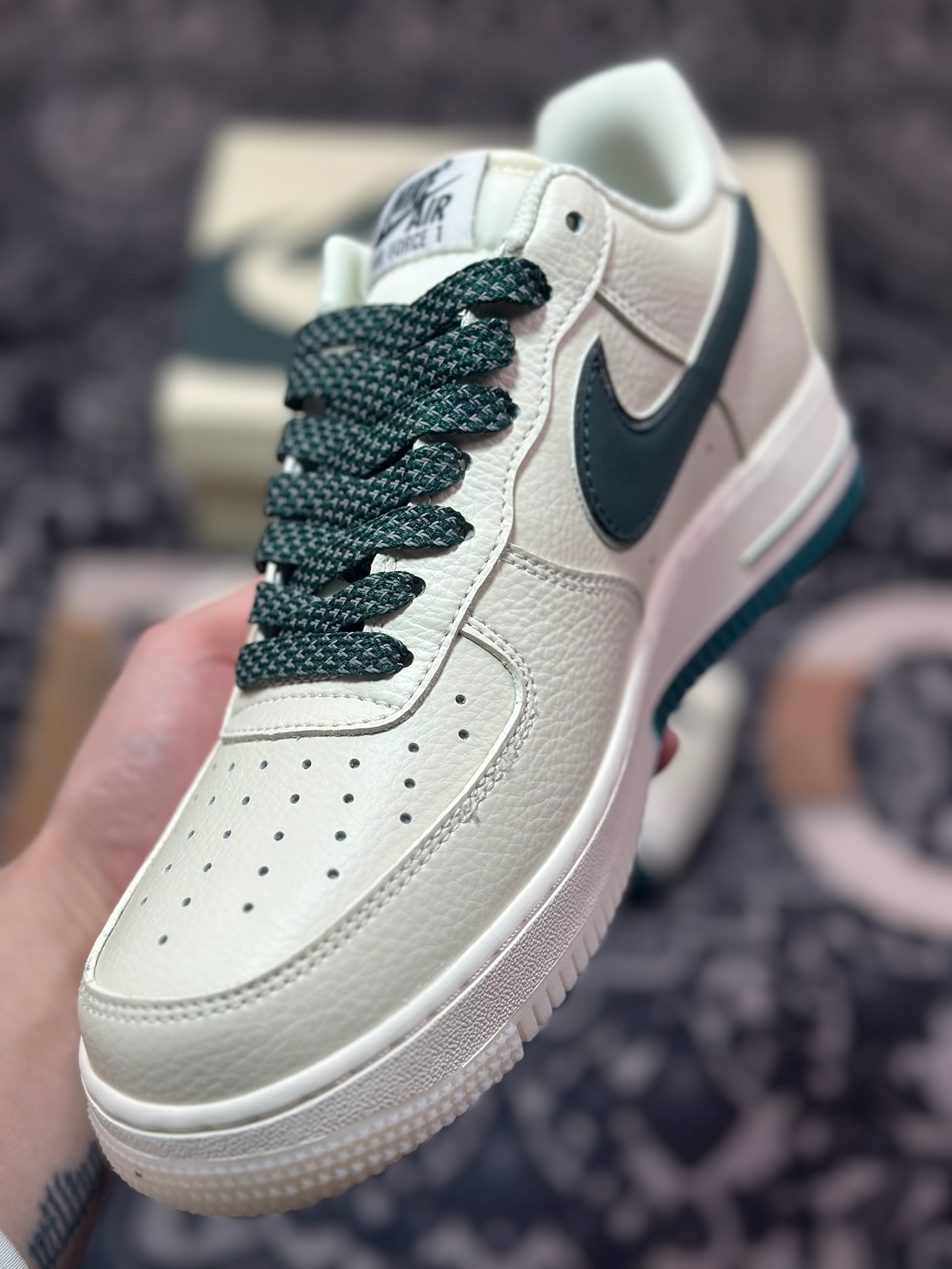 B0220  Air Force 1 '07 Low 墨绿白双色  JJ0253-002