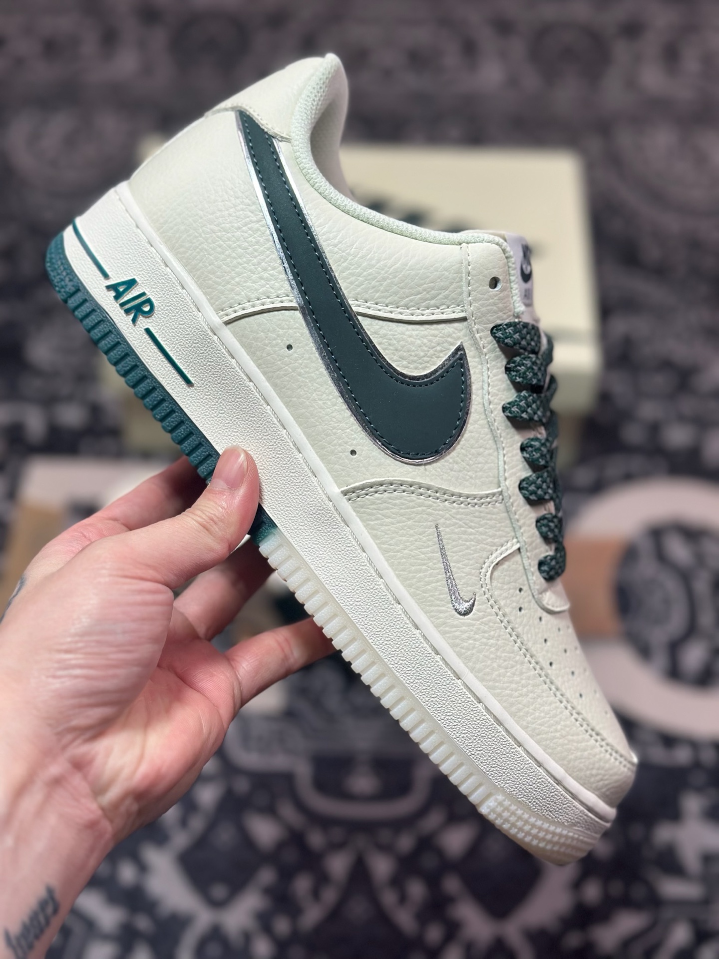 B0220  Air Force 1 '07 Low 墨绿白双色  JJ0253-002