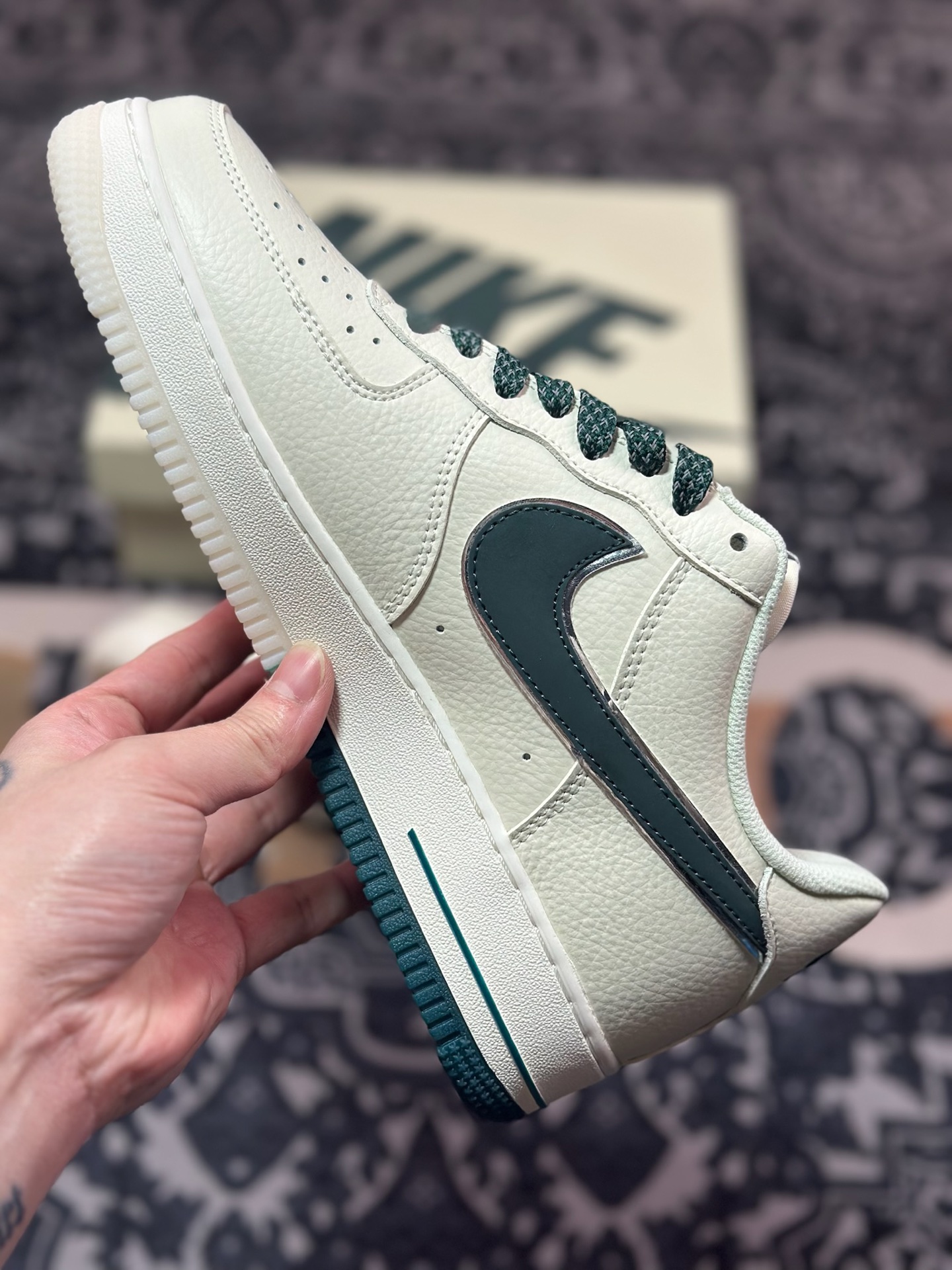B0220  Air Force 1 '07 Low 墨绿白双色  JJ0253-002