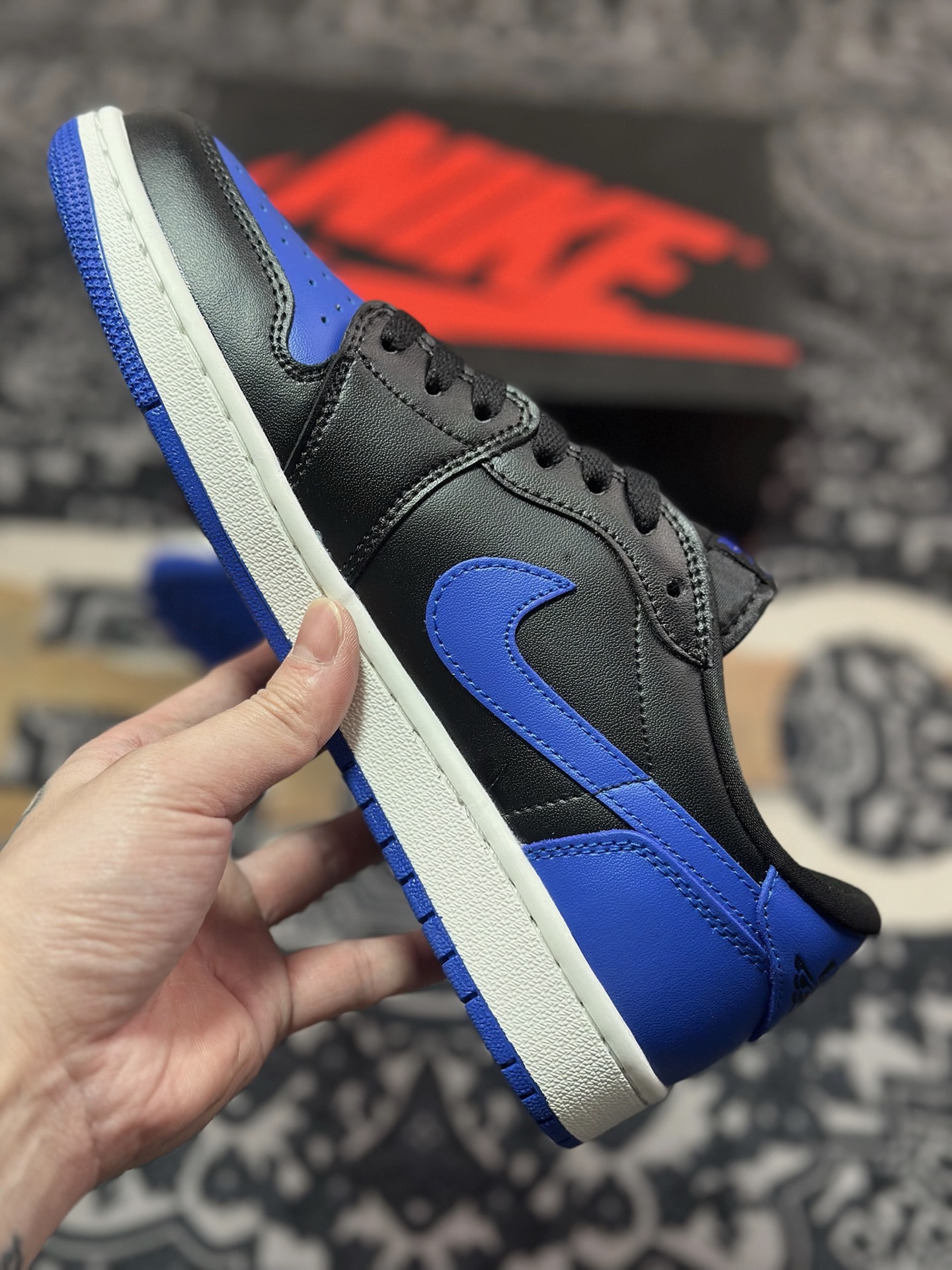 A6200  Air Jordan 1 Low AJ1 乔1低帮休闲板鞋 黑蓝   IB1981-004