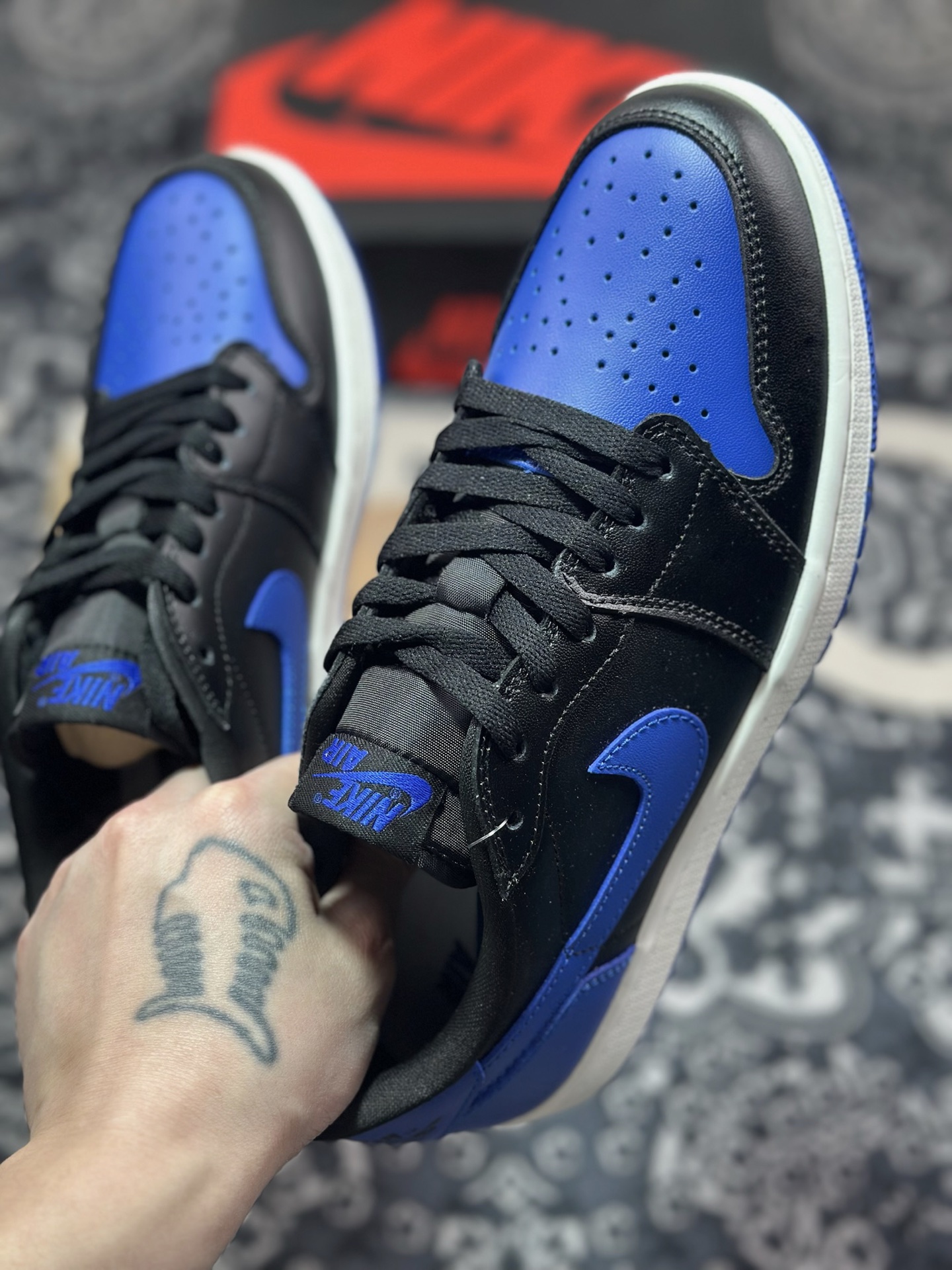 A6200  Air Jordan 1 Low AJ1 乔1低帮休闲板鞋 黑蓝   IB1981-004