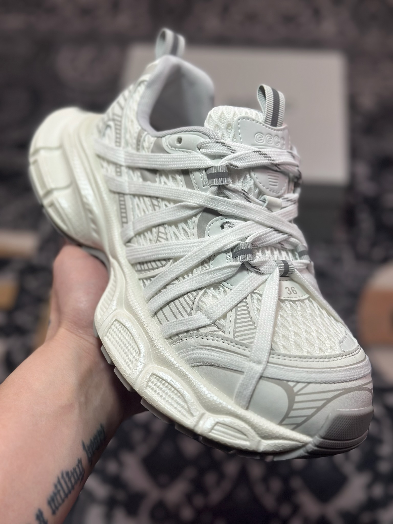 A9220  新货GG-CC Chunky Low安哥拉红休闲运动老爹鞋系列