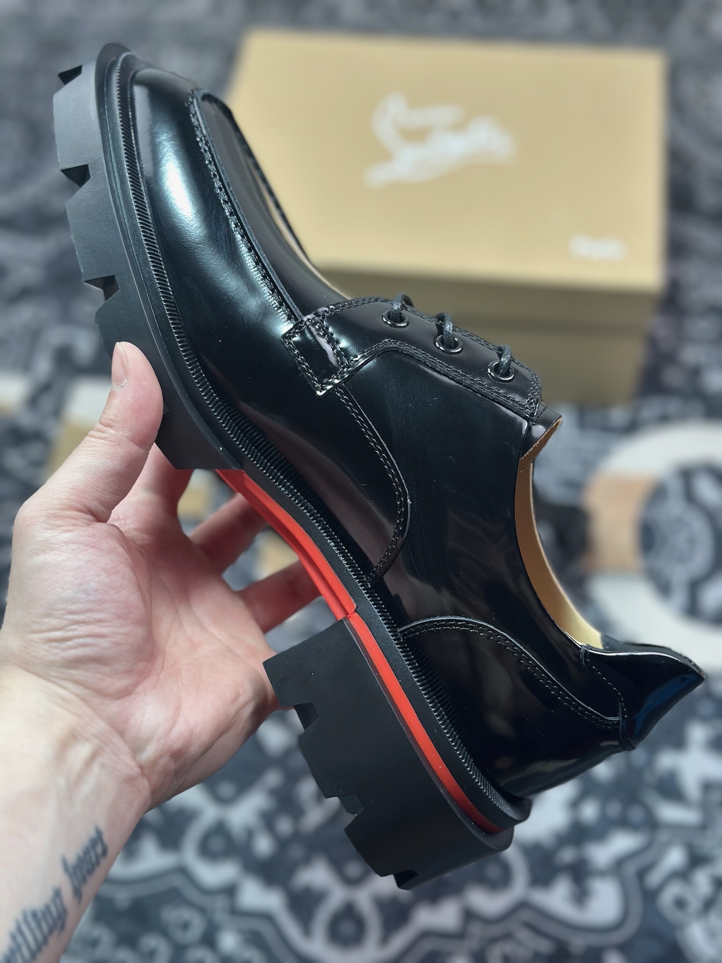 D2480    优选 原装级别# 代购级别2024专柜新品CL男鞋开边珠牛皮一脚蹬商务正装皮鞋