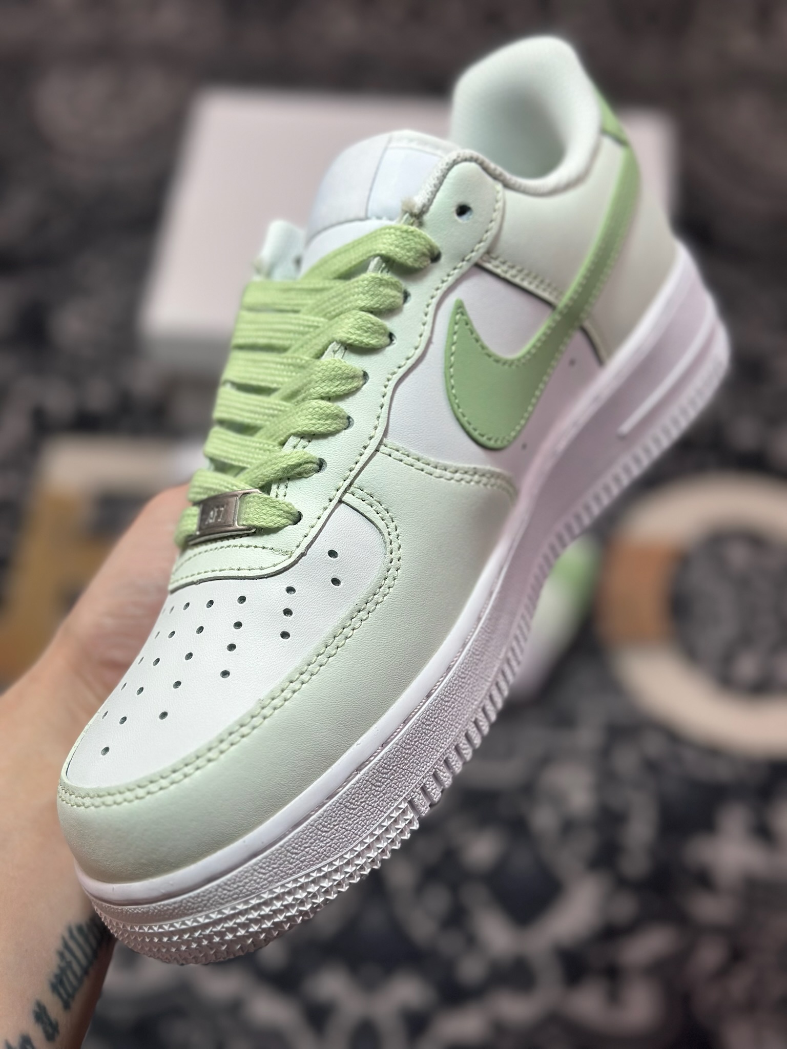 A8200  Nk Air Force 1'07 Low 二次元主题 青苹果喷绘 空军一号低帮休闲板鞋 DY8899-002
