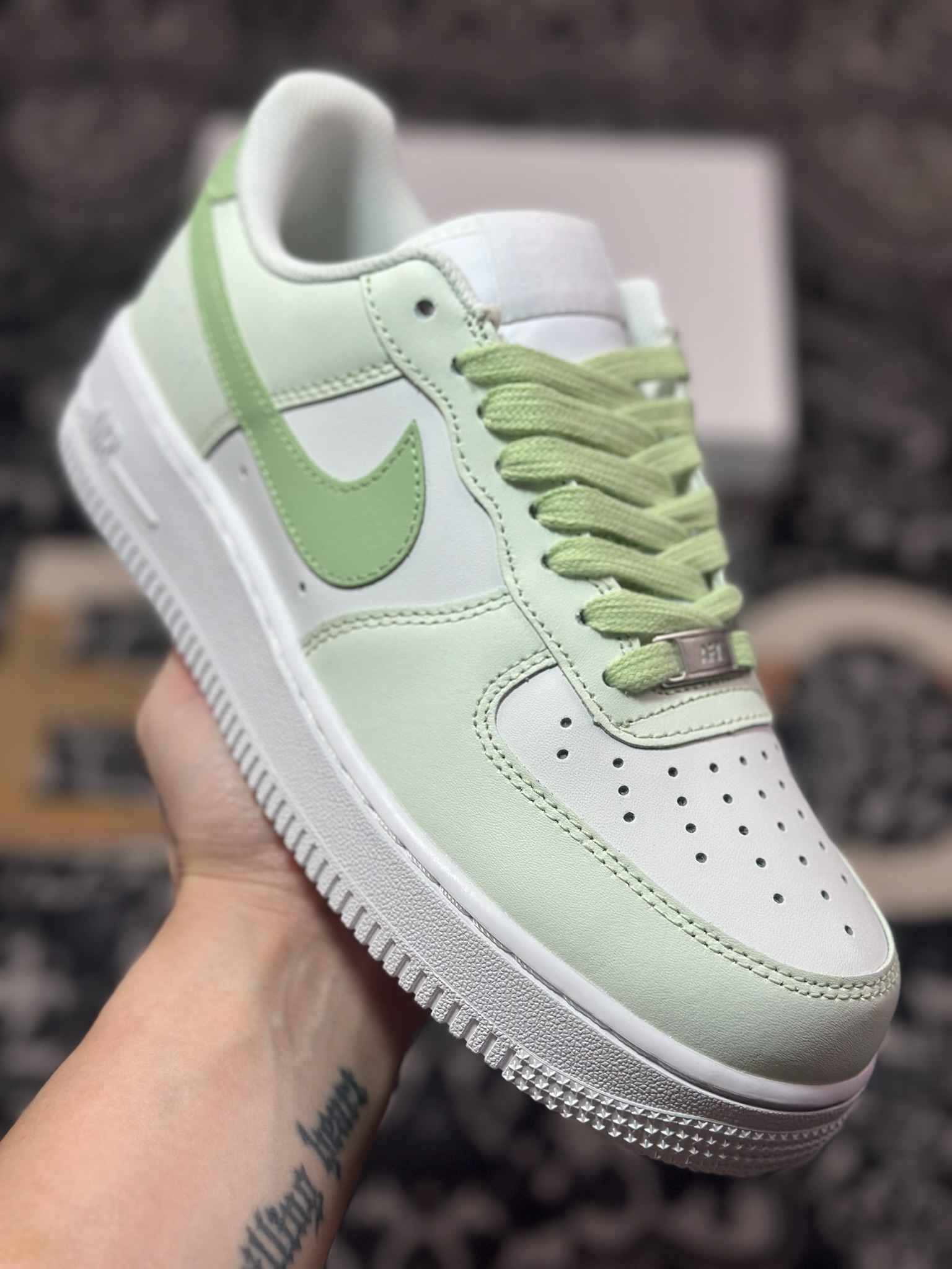 A8200  Nk Air Force 1'07 Low 二次元主题 青苹果喷绘 空军一号低帮休闲板鞋 DY8899-002