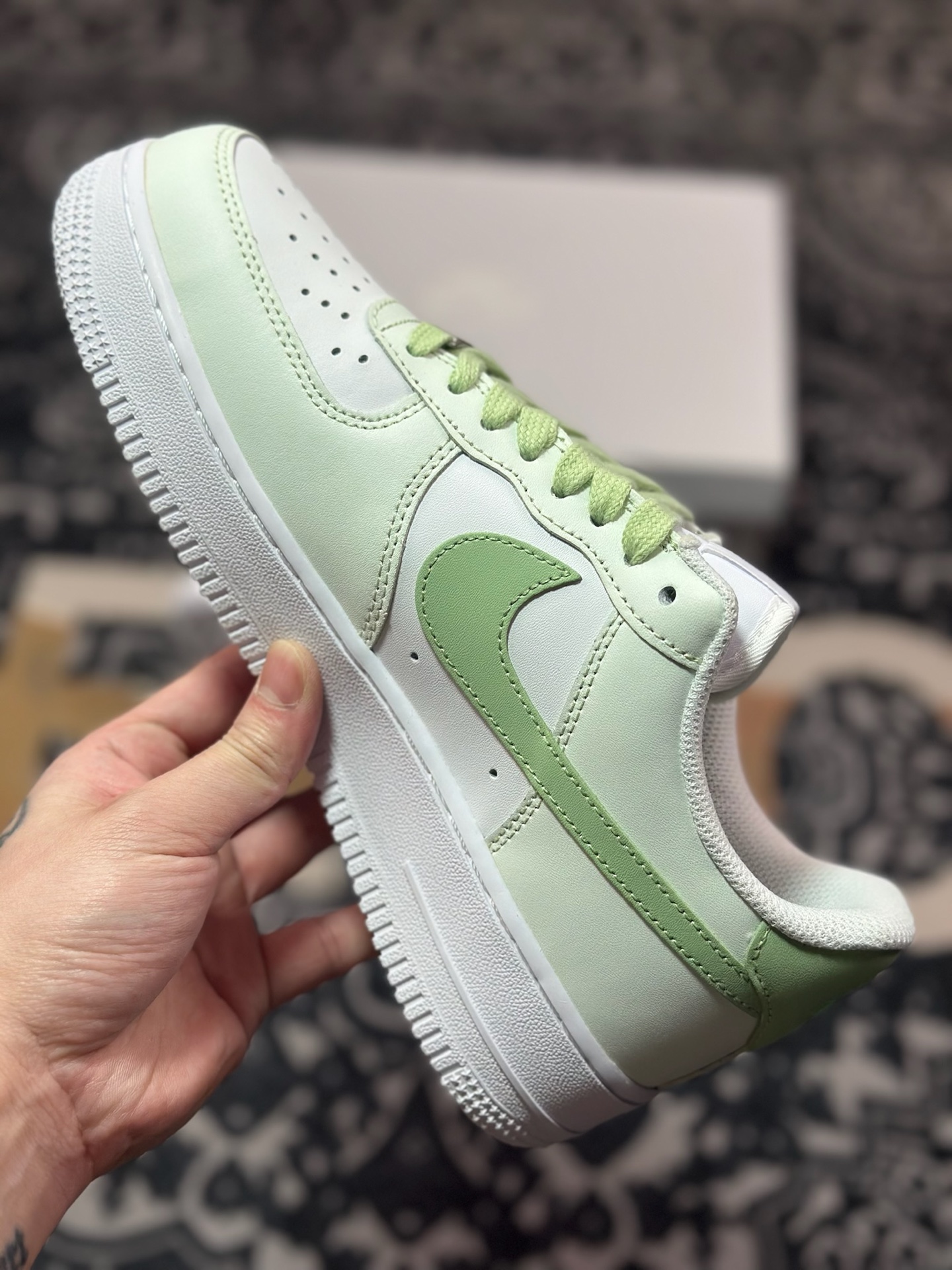 A8200  Nk Air Force 1'07 Low 二次元主题 青苹果喷绘 空军一号低帮休闲板鞋 DY8899-002
