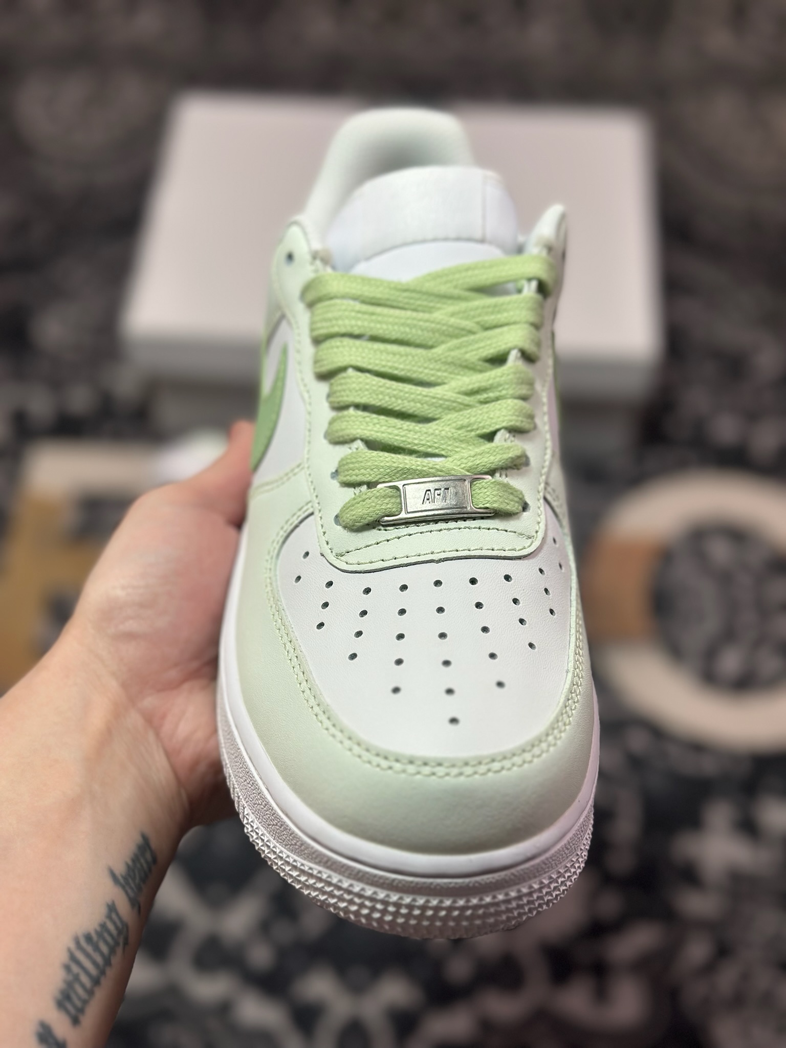 A8200  Nk Air Force 1'07 Low 二次元主题 青苹果喷绘 空军一号低帮休闲板鞋 DY8899-002