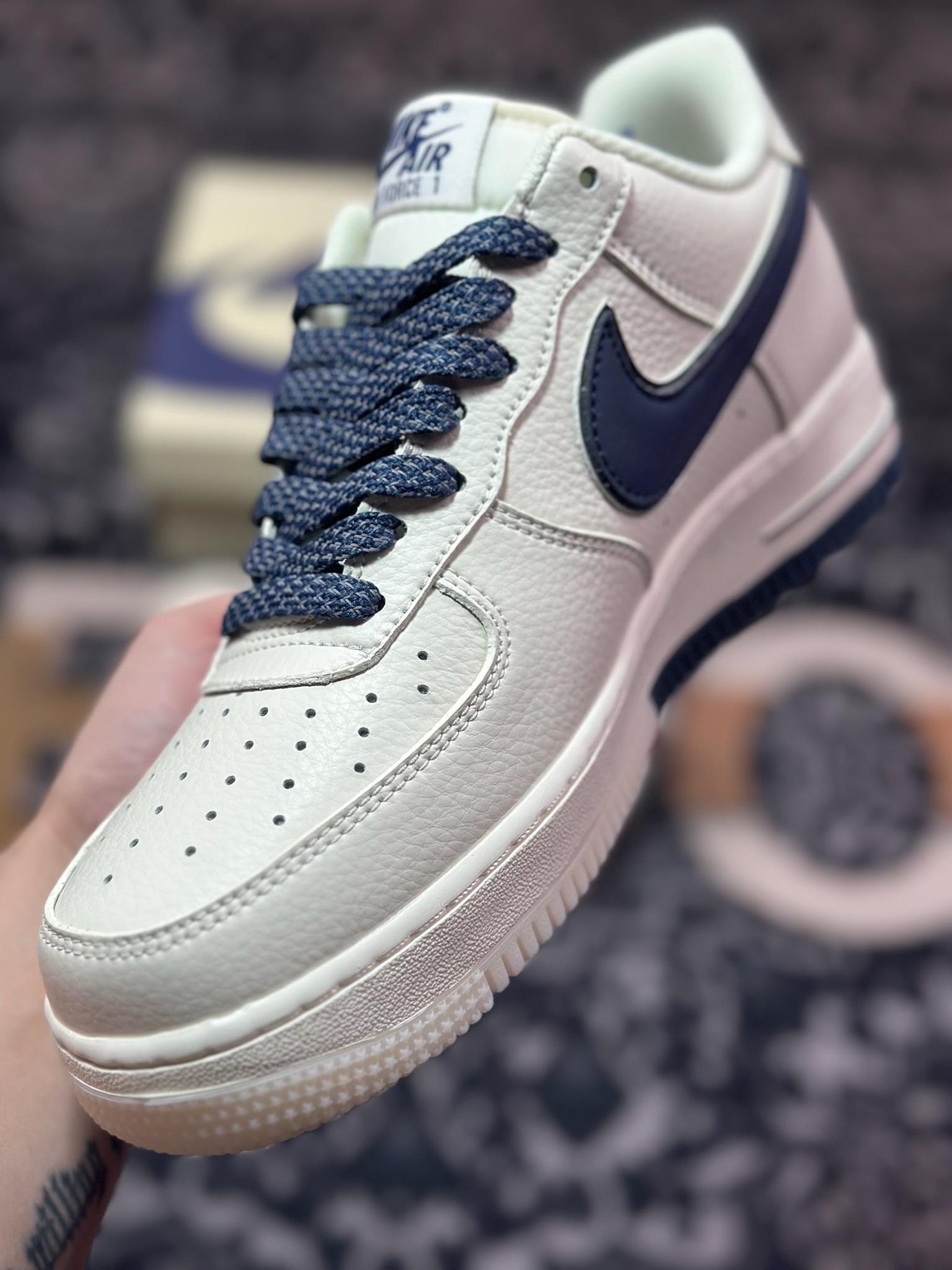 B0220  Air Force 1 '07 Low 深蓝白双色  JJ0253-003