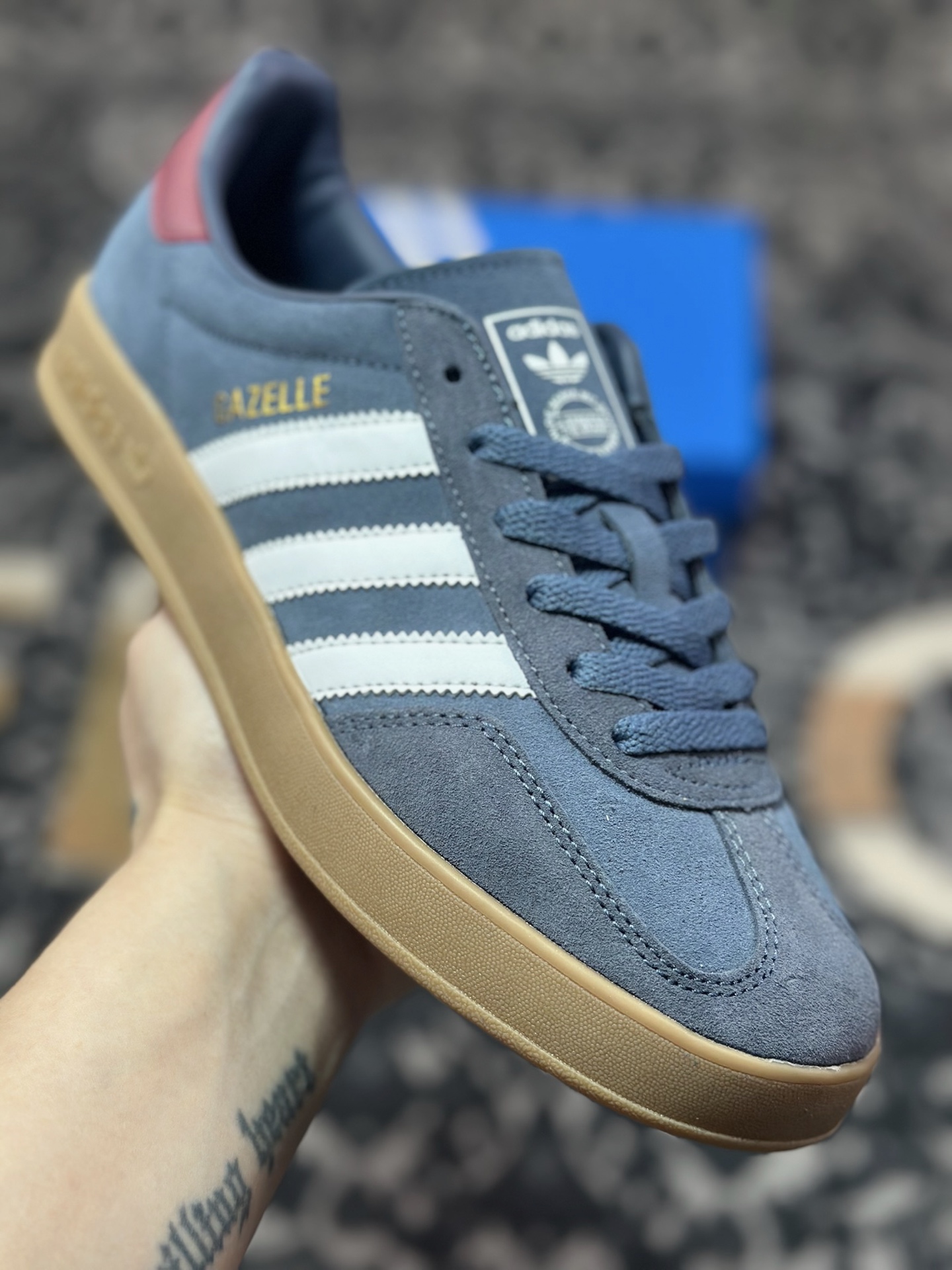 A4160  AD Originals Gazelle Indoor 藏蓝白 三叶草复古休闲运动板鞋   JI3522