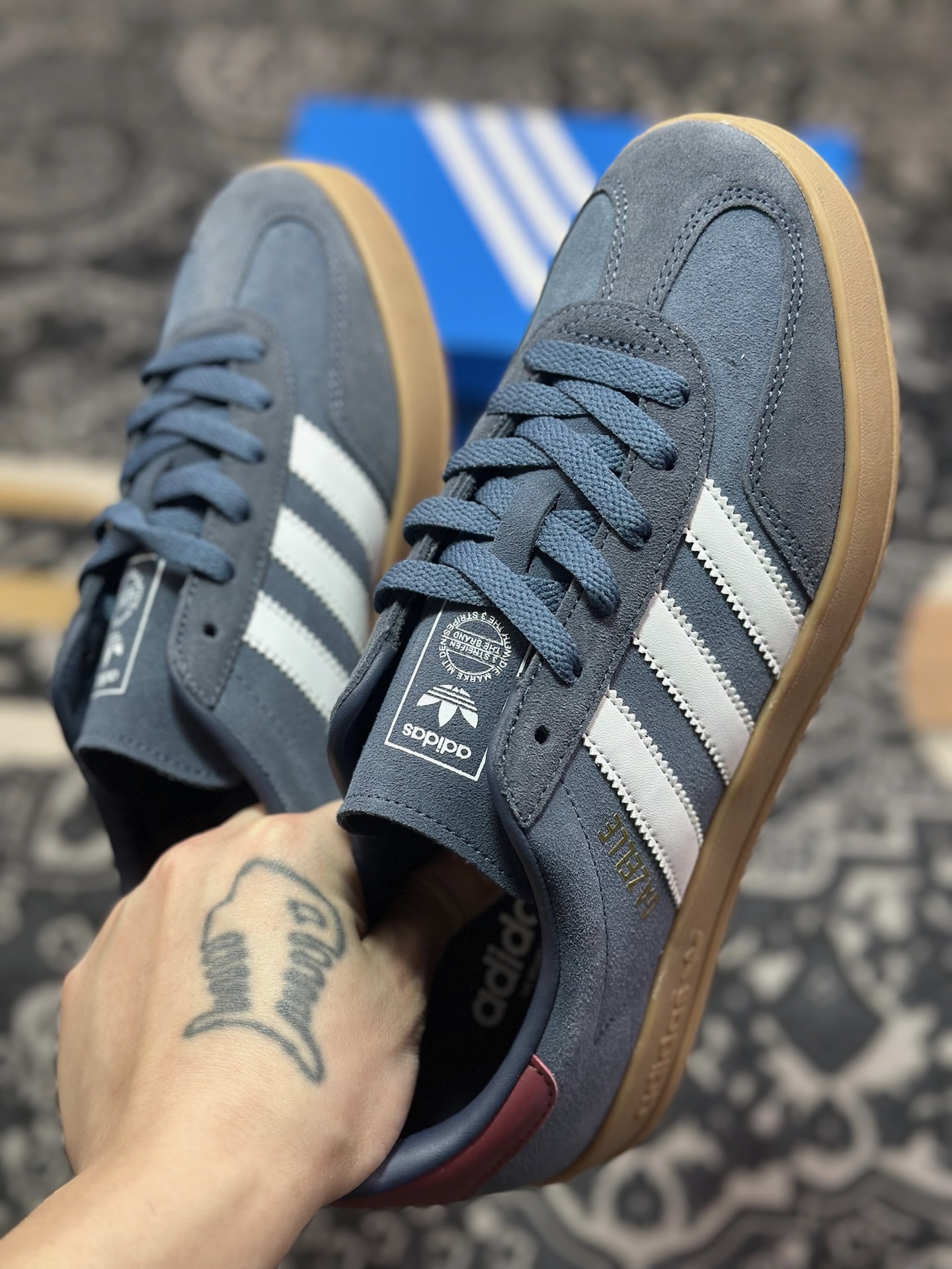 A4160  AD Originals Gazelle Indoor 藏蓝白 三叶草复古休闲运动板鞋   JI3522