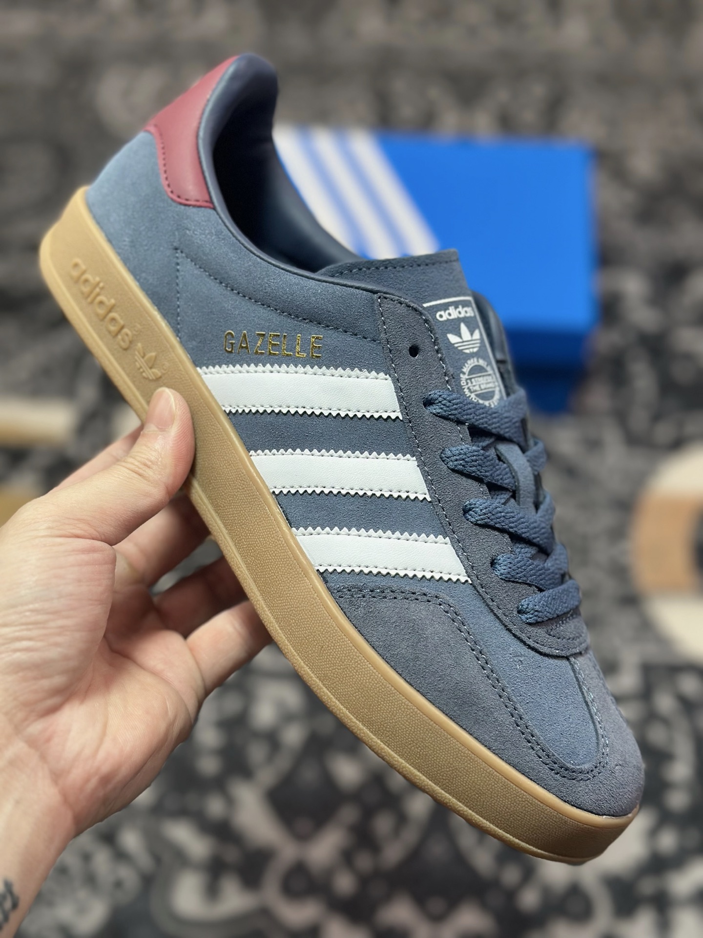 A4160  AD Originals Gazelle Indoor 藏蓝白 三叶草复古休闲运动板鞋   JI3522