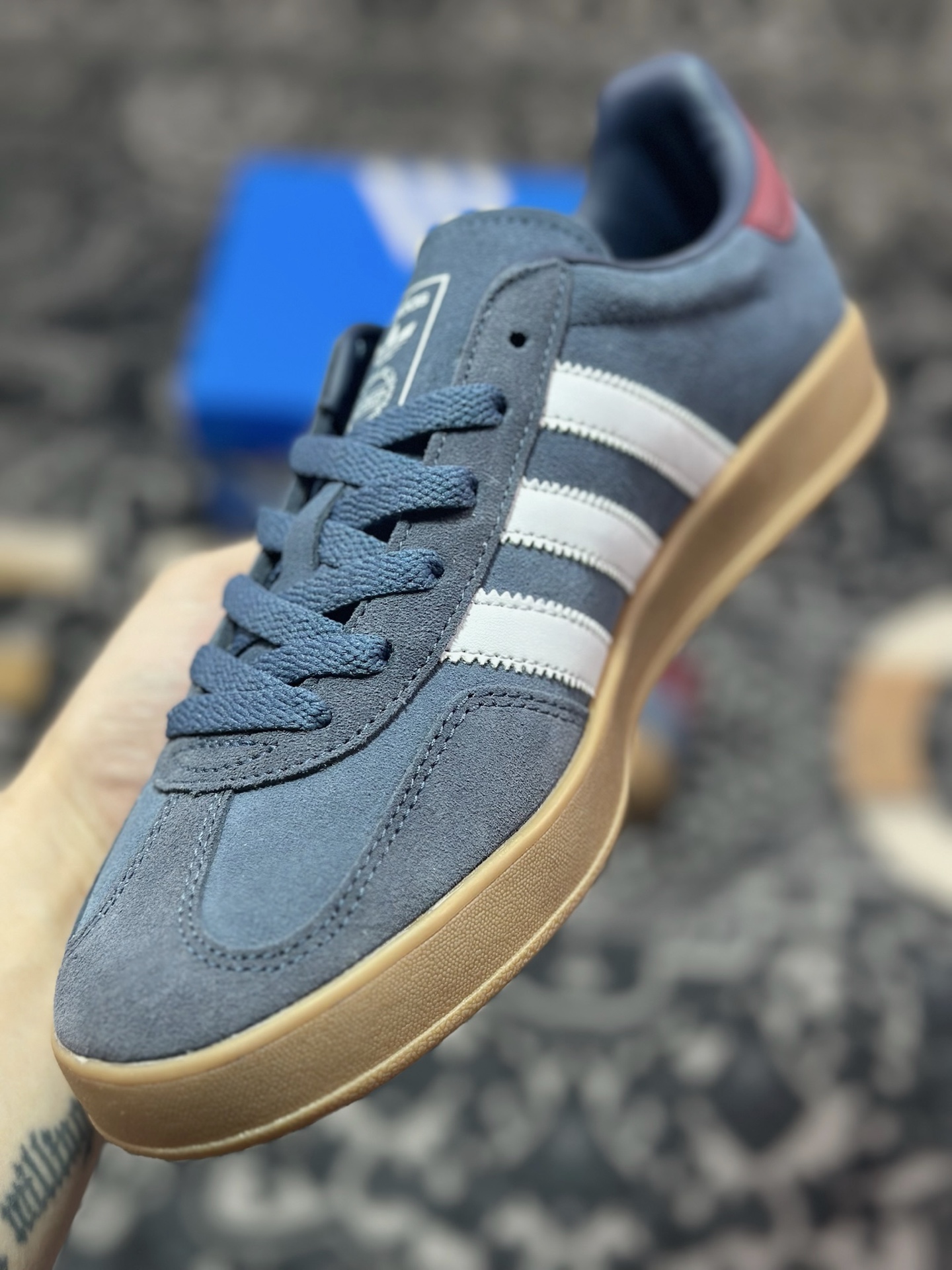 A4160  AD Originals Gazelle Indoor 藏蓝白 三叶草复古休闲运动板鞋   JI3522
