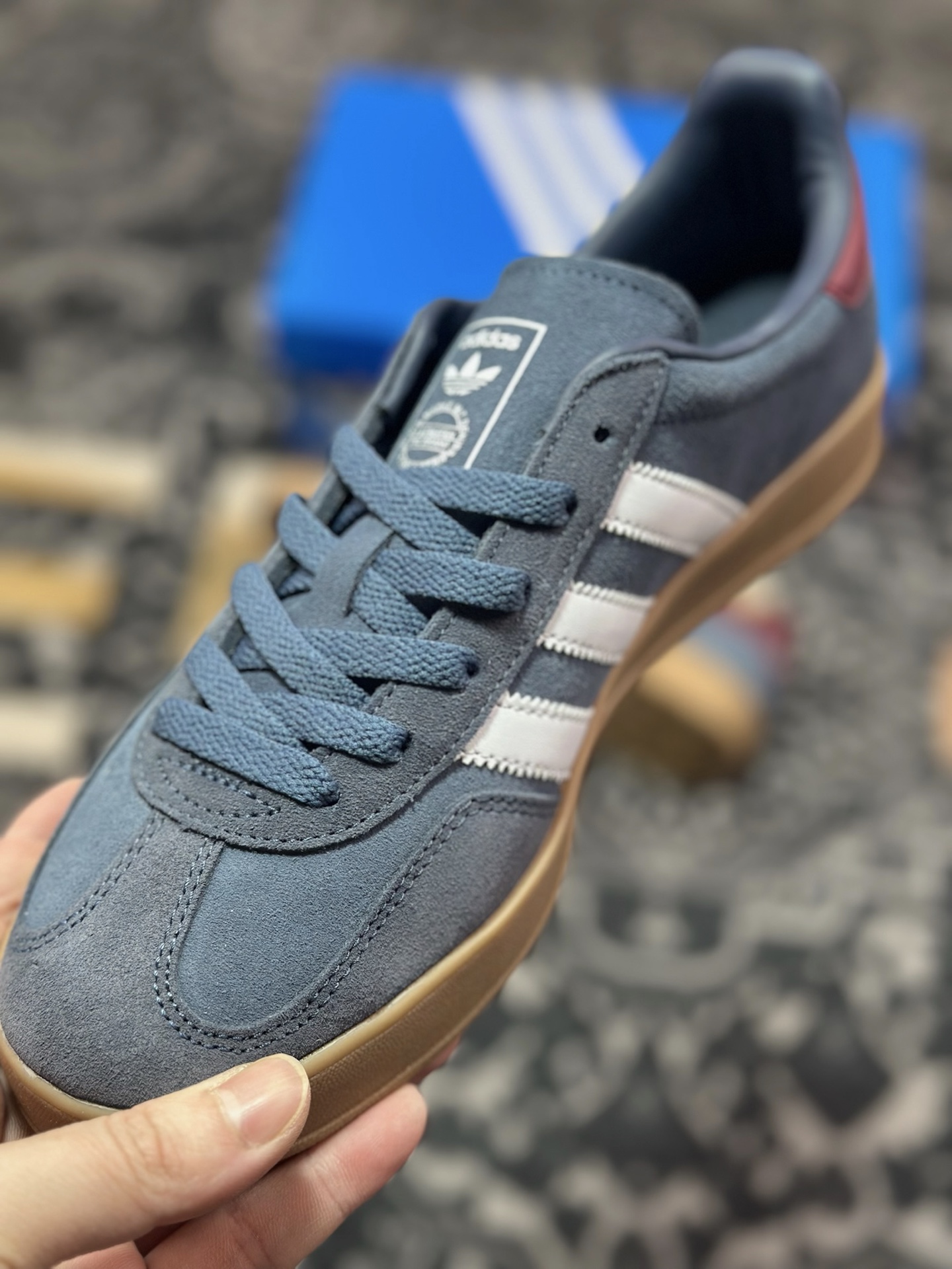 A4160  AD Originals Gazelle Indoor 藏蓝白 三叶草复古休闲运动板鞋   JI3522