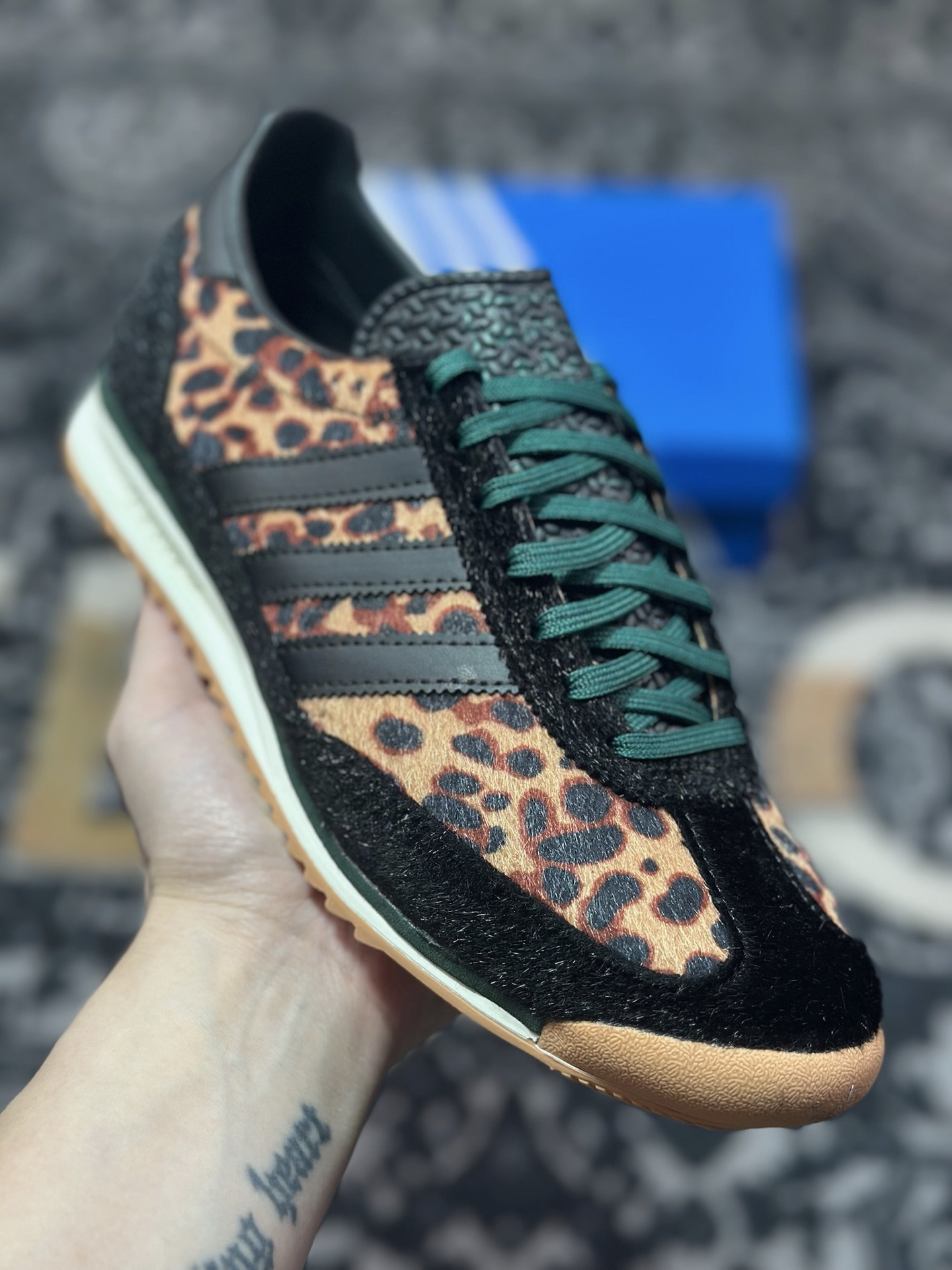 A6180  AD Originals SL 72 RS 黑棕豹纹 经典复古轻便休闲运动慢跑鞋  JI0187