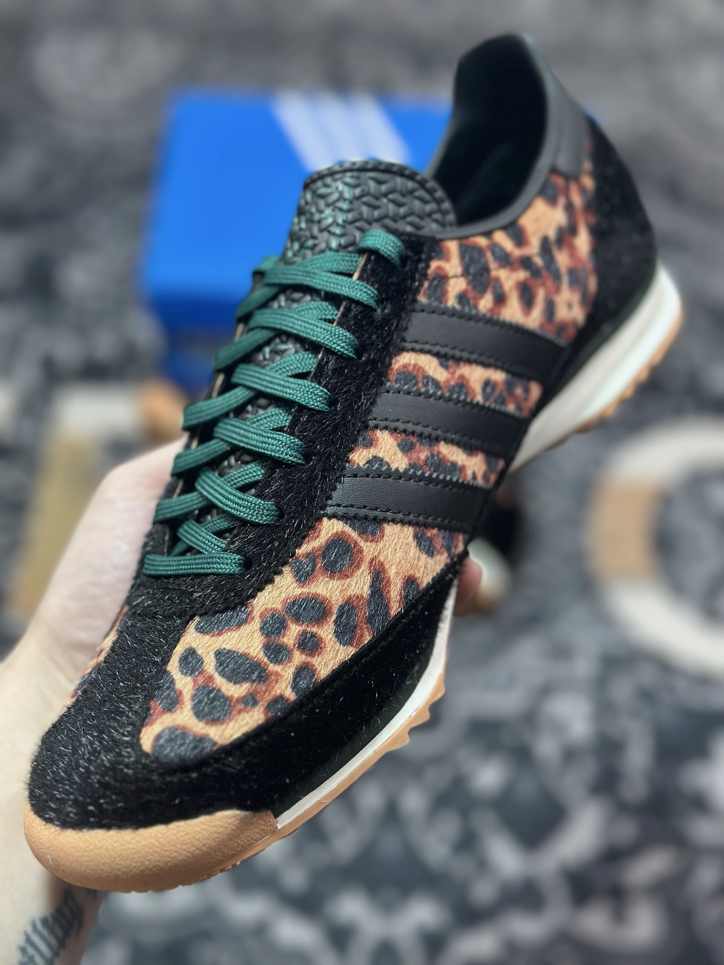A6180  AD Originals SL 72 RS 黑棕豹纹 经典复古轻便休闲运动慢跑鞋  JI0187