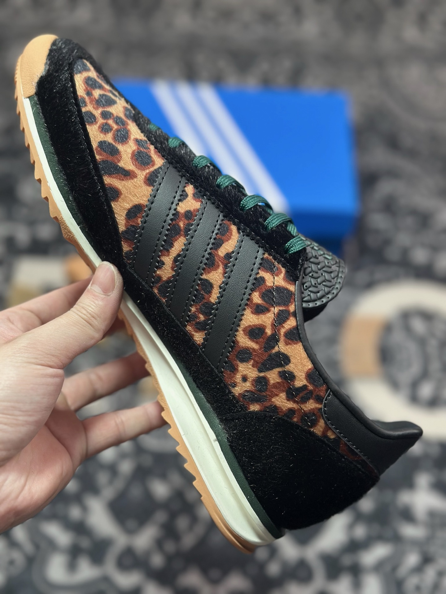 A6180  AD Originals SL 72 RS 黑棕豹纹 经典复古轻便休闲运动慢跑鞋  JI0187