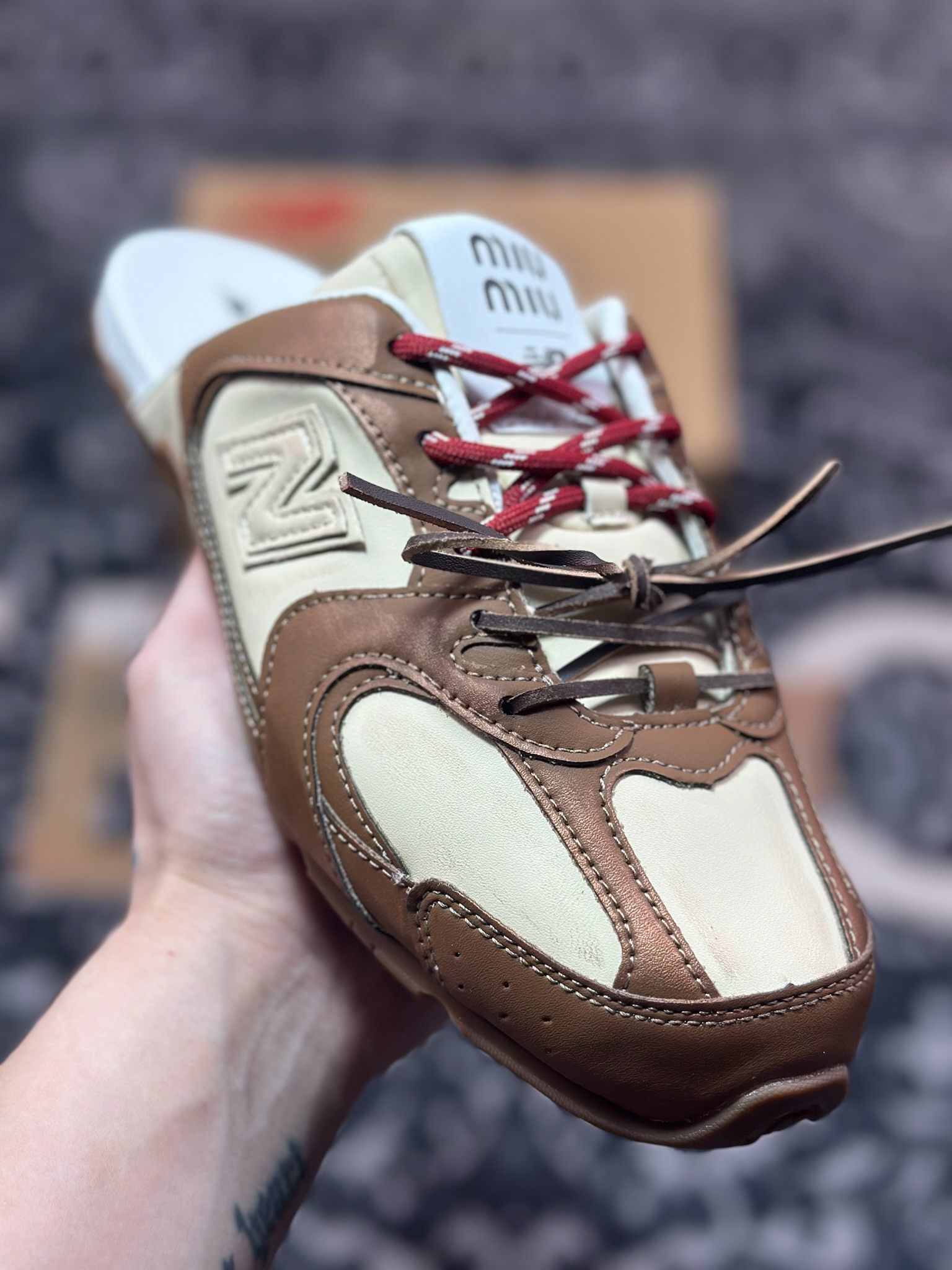 B0220  缪缪Miu Miu x NB新百伦New Balance 530 SL Faded Suede Mules系列穆勒风低帮半拖运动鞋鞋