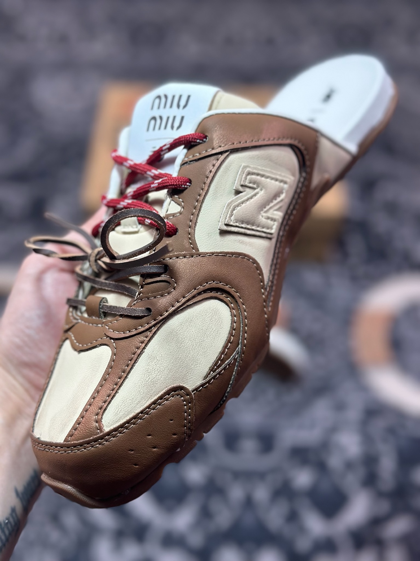 B0220  缪缪Miu Miu x NB新百伦New Balance 530 SL Faded Suede Mules系列穆勒风低帮半拖运动鞋鞋
