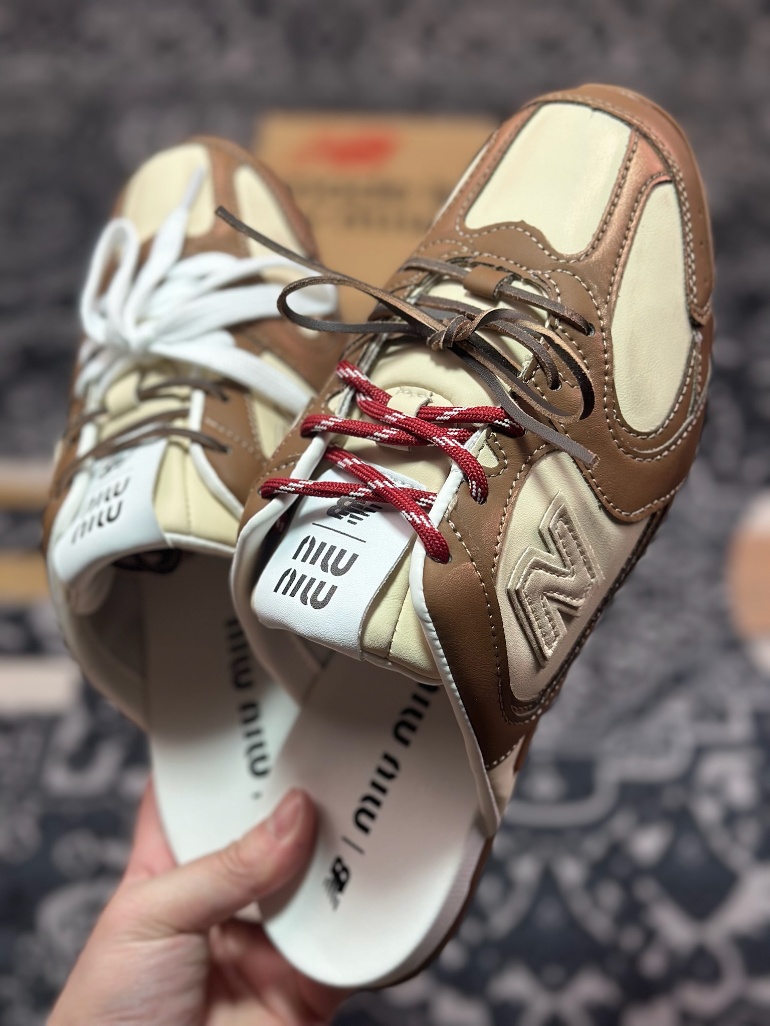B0220  缪缪Miu Miu x NB新百伦New Balance 530 SL Faded Suede Mules系列穆勒风低帮半拖运动鞋鞋