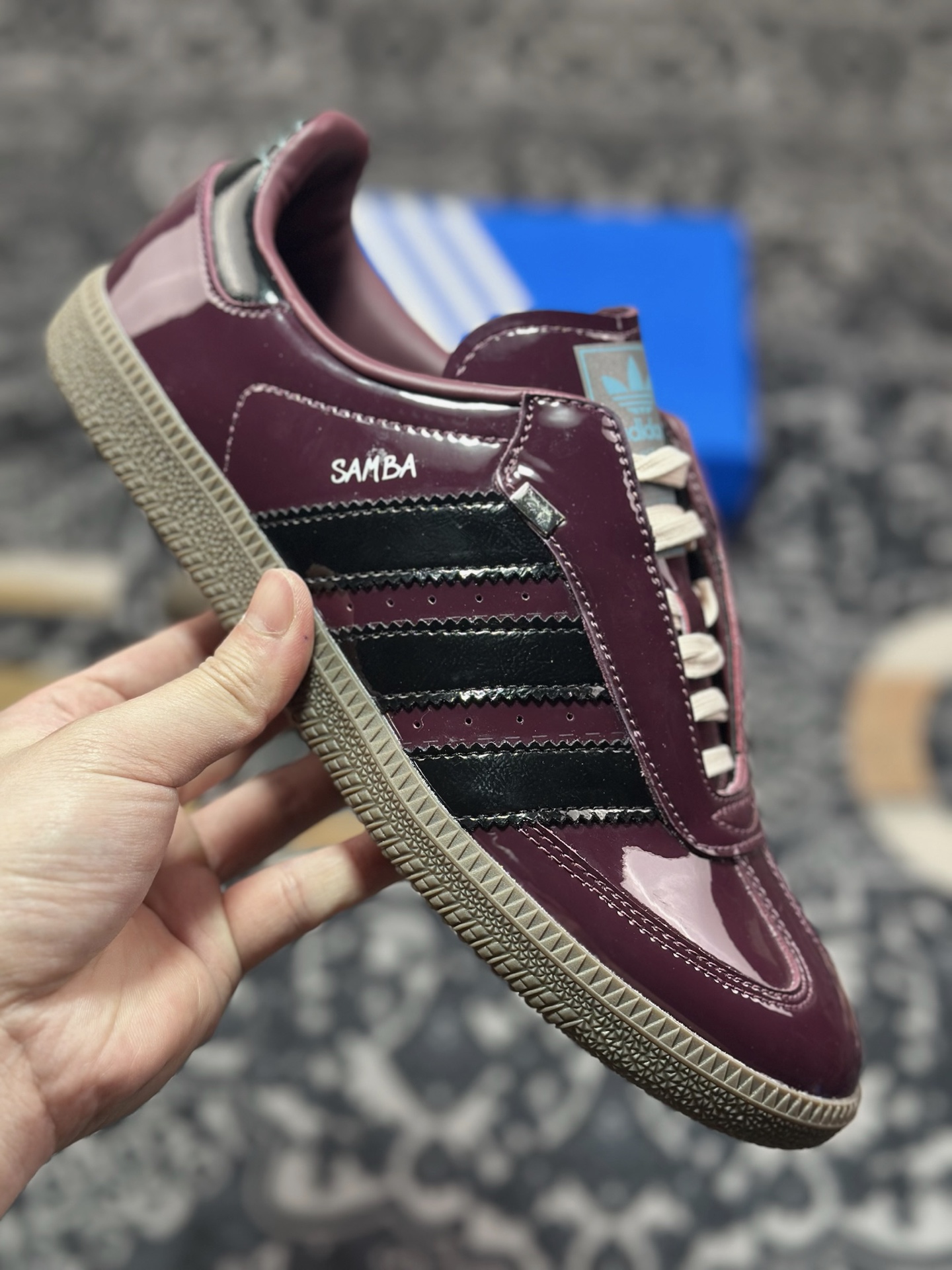 A6180  AD Originals Samba OG 漆皮酱紫 桑巴休闲训练板鞋   JQ0013