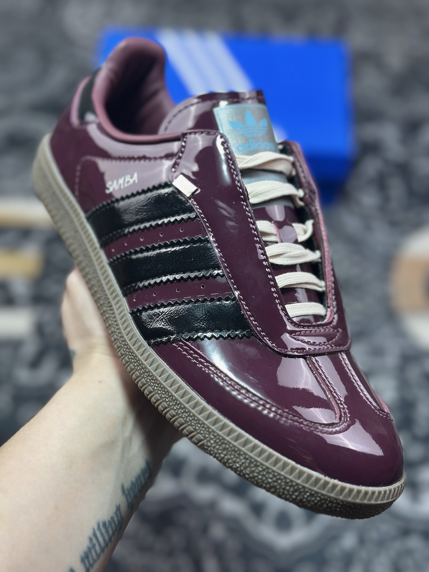 A6180  AD Originals Samba OG 漆皮酱紫 桑巴休闲训练板鞋   JQ0013