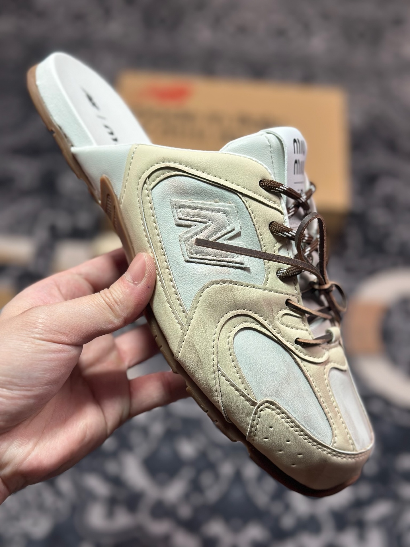 B0220  缪缪Miu Miu x NB新百伦New Balance 530 SL Faded Suede Mules系列穆勒风低帮经典复古休闲半拖运动鞋鞋