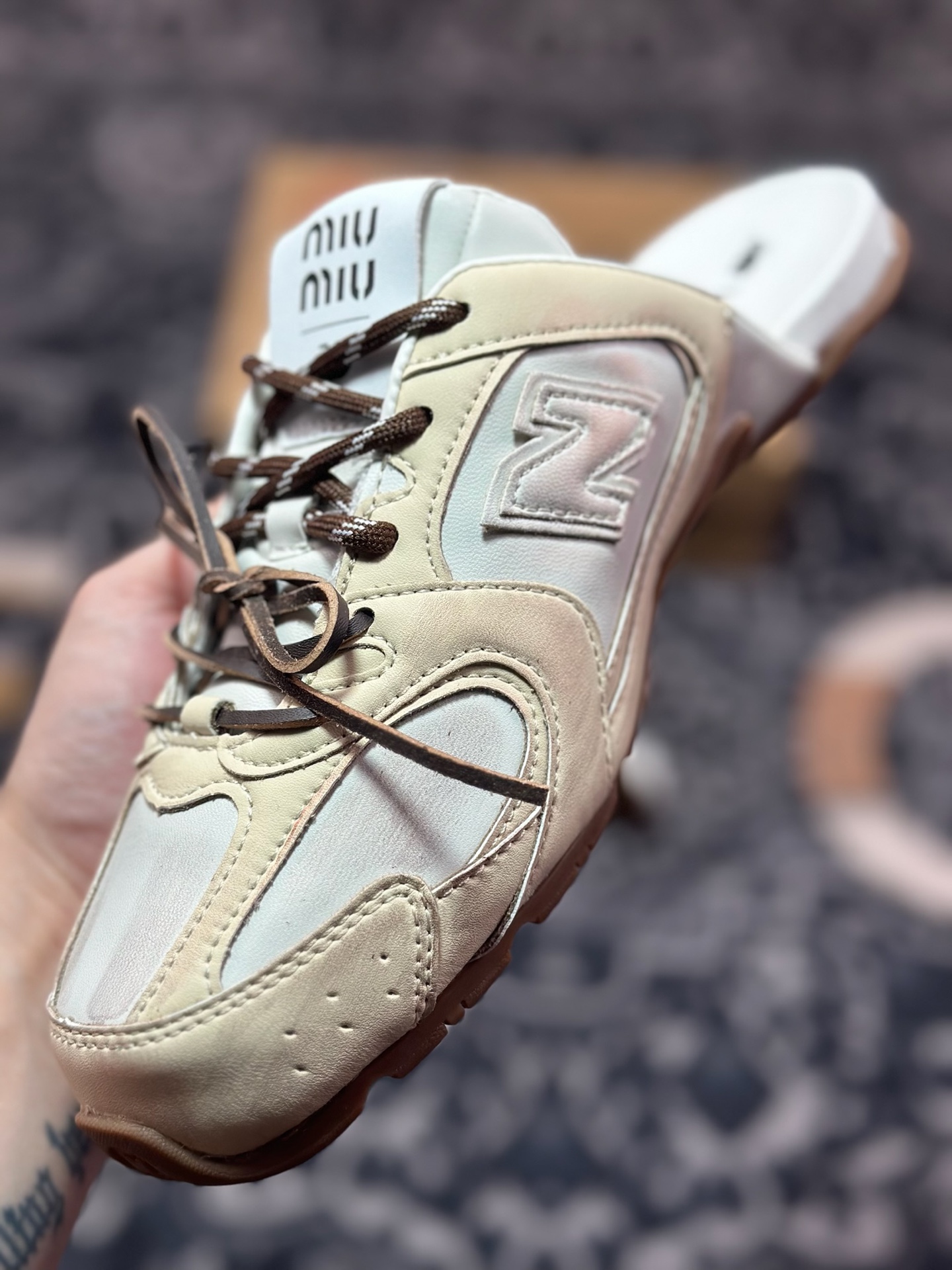 B0220  缪缪Miu Miu x NB新百伦New Balance 530 SL Faded Suede Mules系列穆勒风低帮经典复古休闲半拖运动鞋鞋