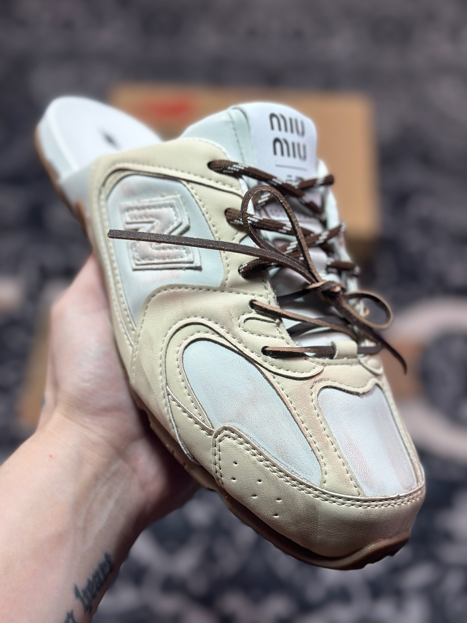 B0220  缪缪Miu Miu x NB新百伦New Balance 530 SL Faded Suede Mules系列穆勒风低帮经典复古休闲半拖运动鞋鞋